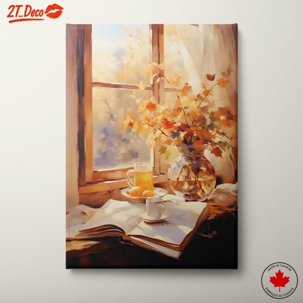 Autumn Still Life with Flowers and Tea