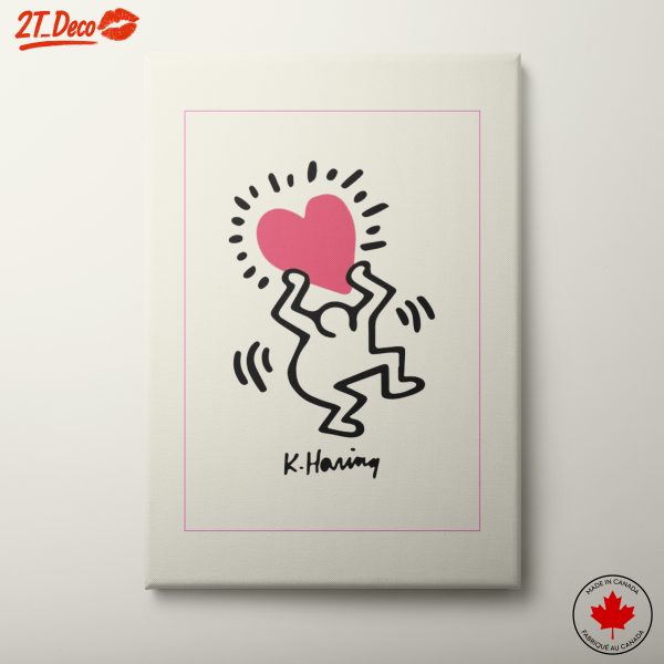 Playful Heart Pop Art by Keith Haring