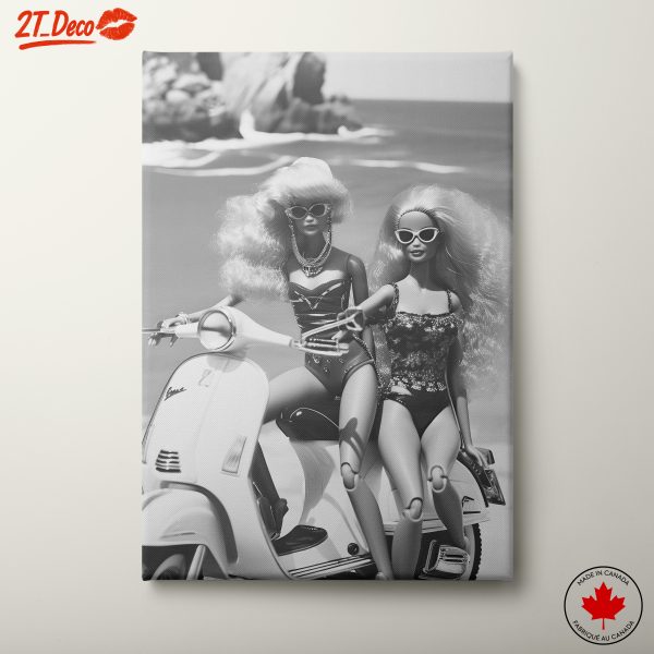 Stylized Fashion Characters on Scooter