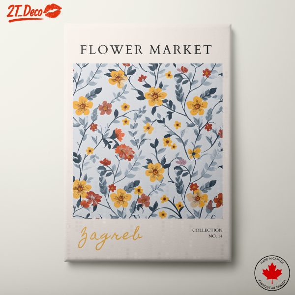 Flower Market Poster with Colorful Floral Design