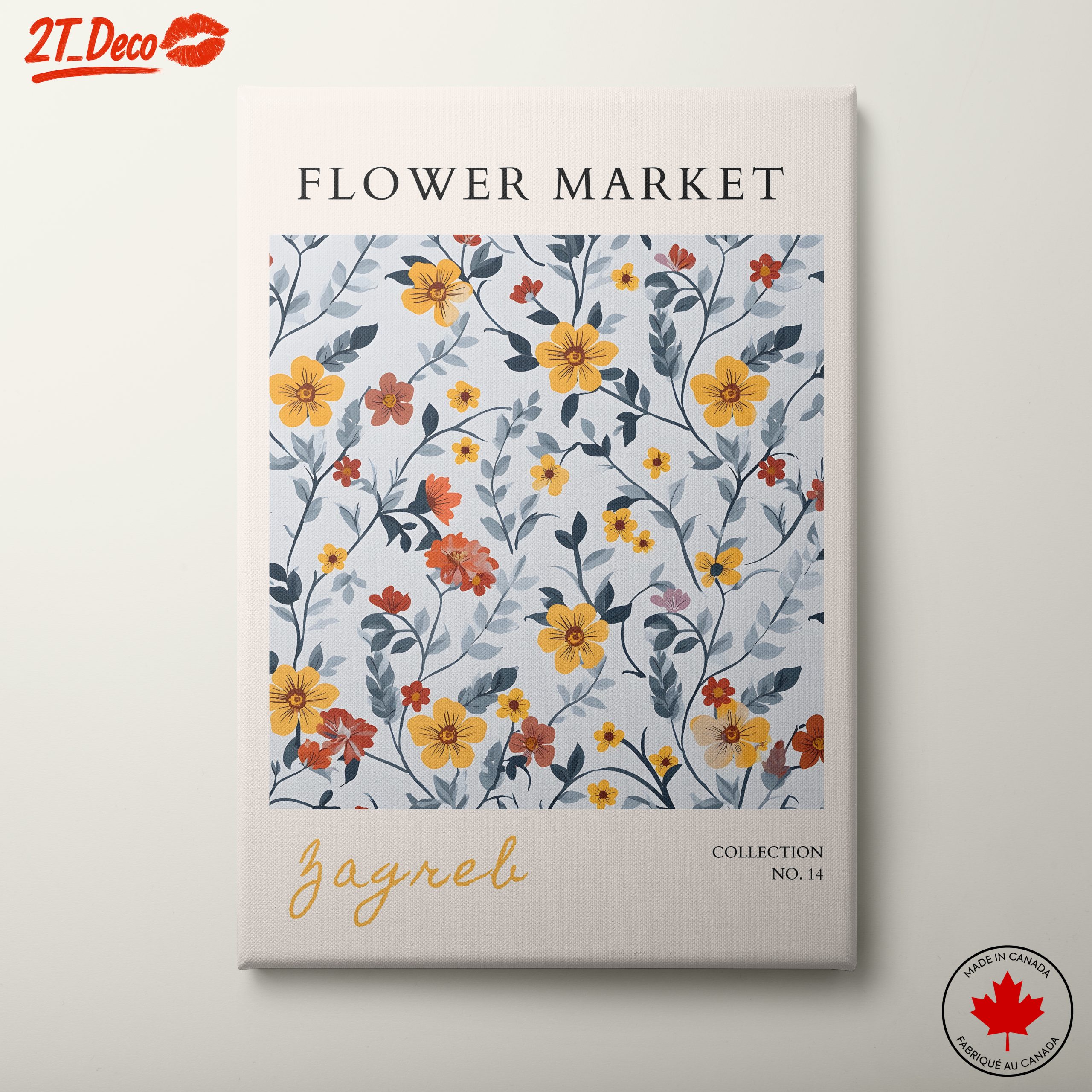 Flower Market Poster with Colorful Floral Design