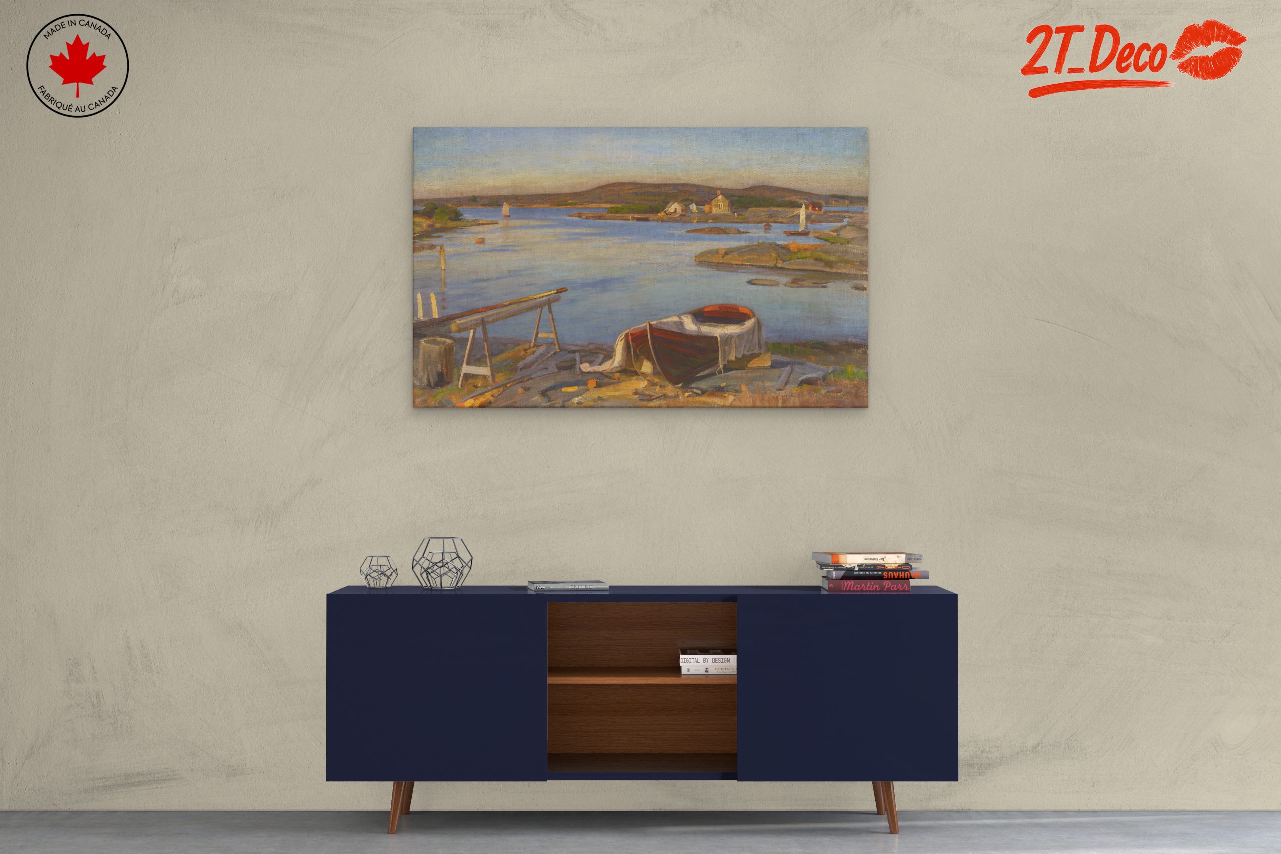 Tranquil Adventure Landscape with Boats - Image 3