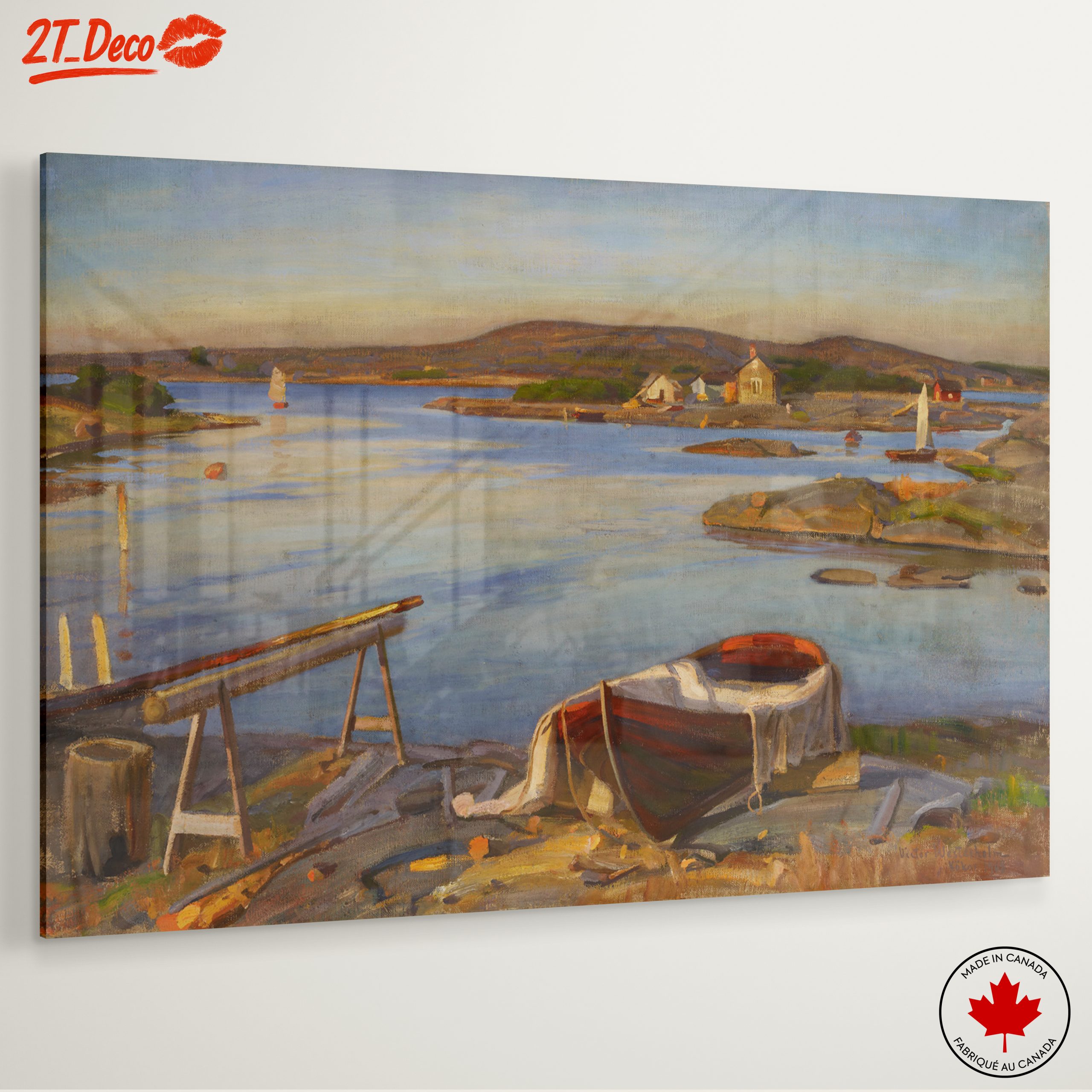 Tranquil Adventure Landscape with Boats - Image 6
