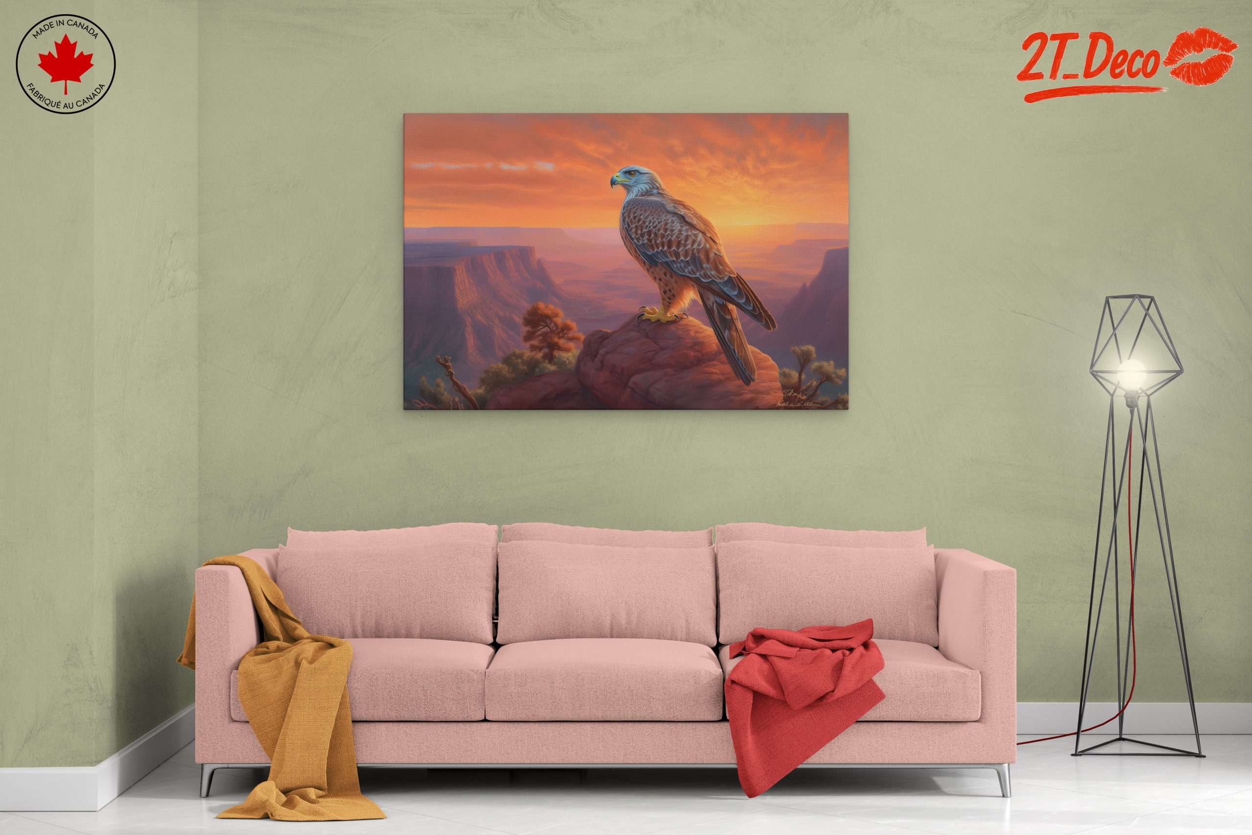 Majestic Hawk Against a Sunset Landscape - Image 2