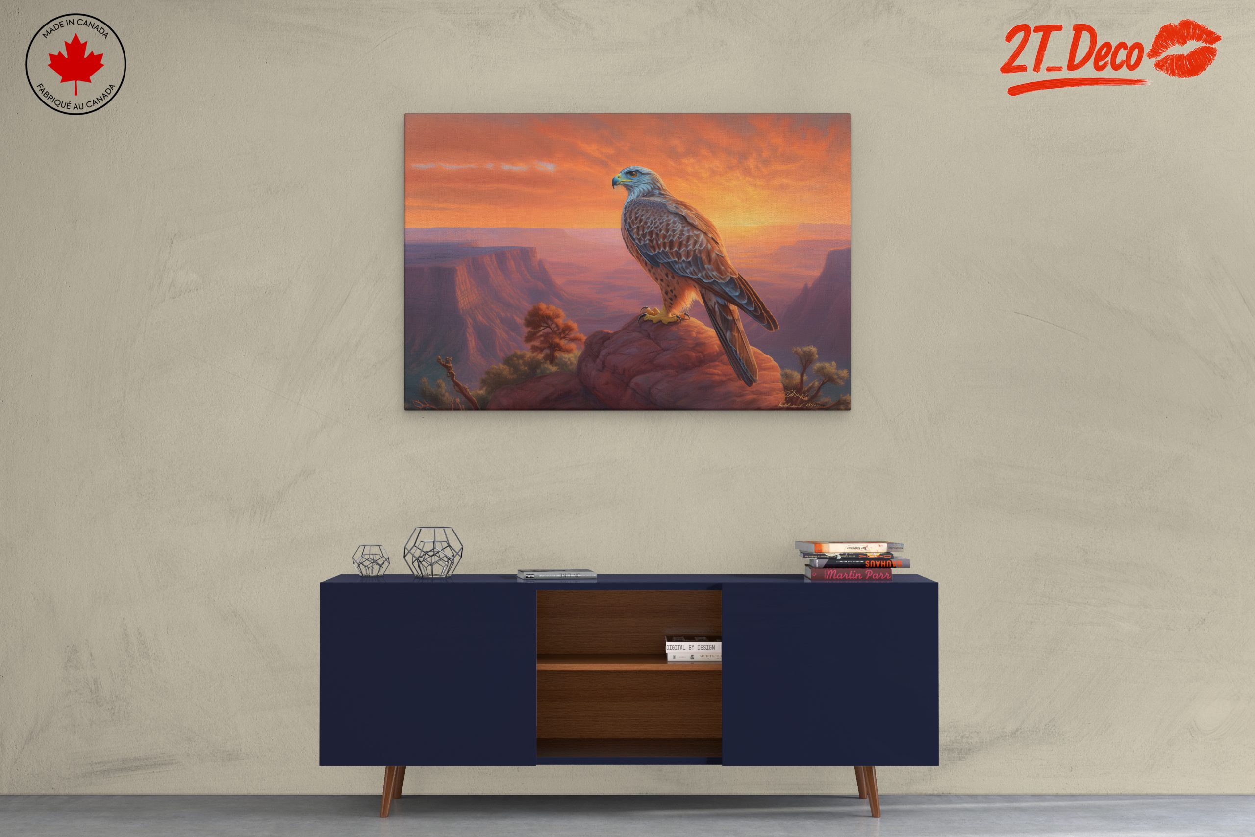 Majestic Hawk Against a Sunset Landscape - Image 3