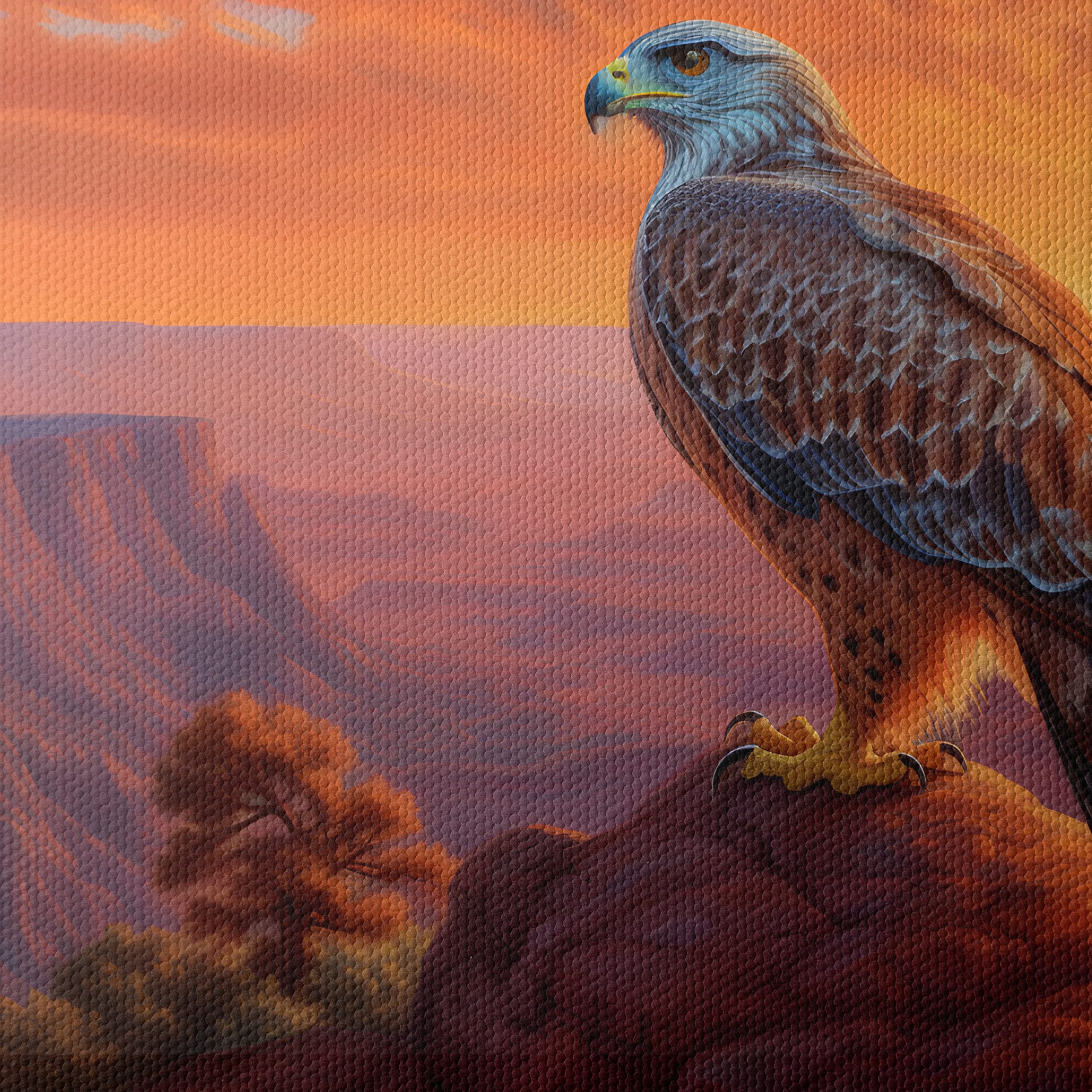 Majestic Hawk Against a Sunset Landscape - Image 4
