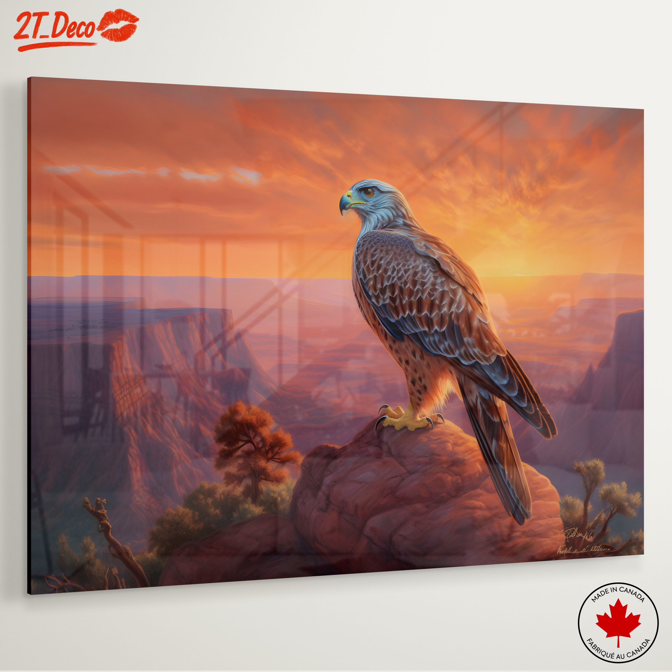 Majestic Hawk Against a Sunset Landscape - Image 6