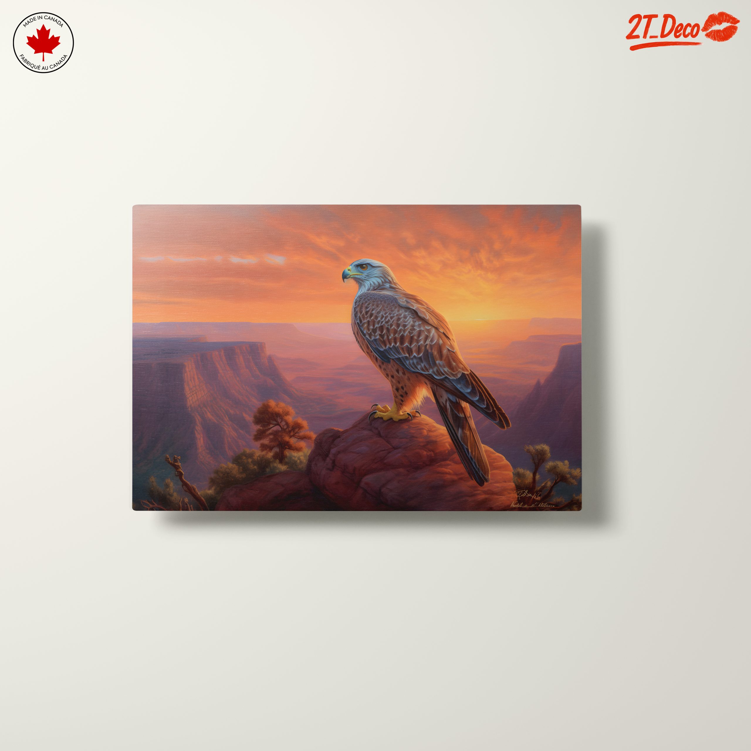 Majestic Hawk Against a Sunset Landscape - Image 10