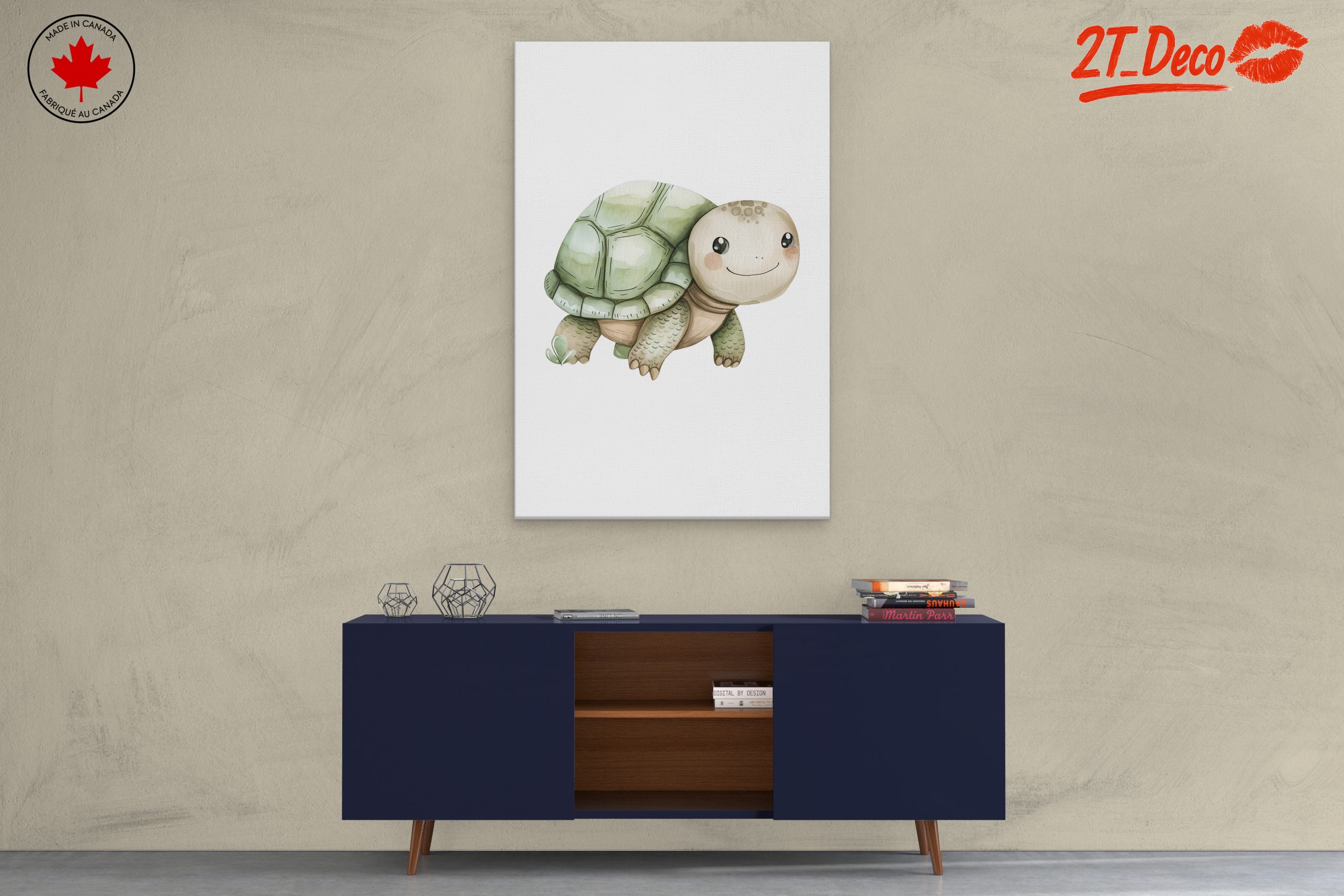 Adorable Turtle Illustration for Childrens Rooms - Image 3