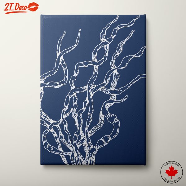 Stylized Botanical Art in White