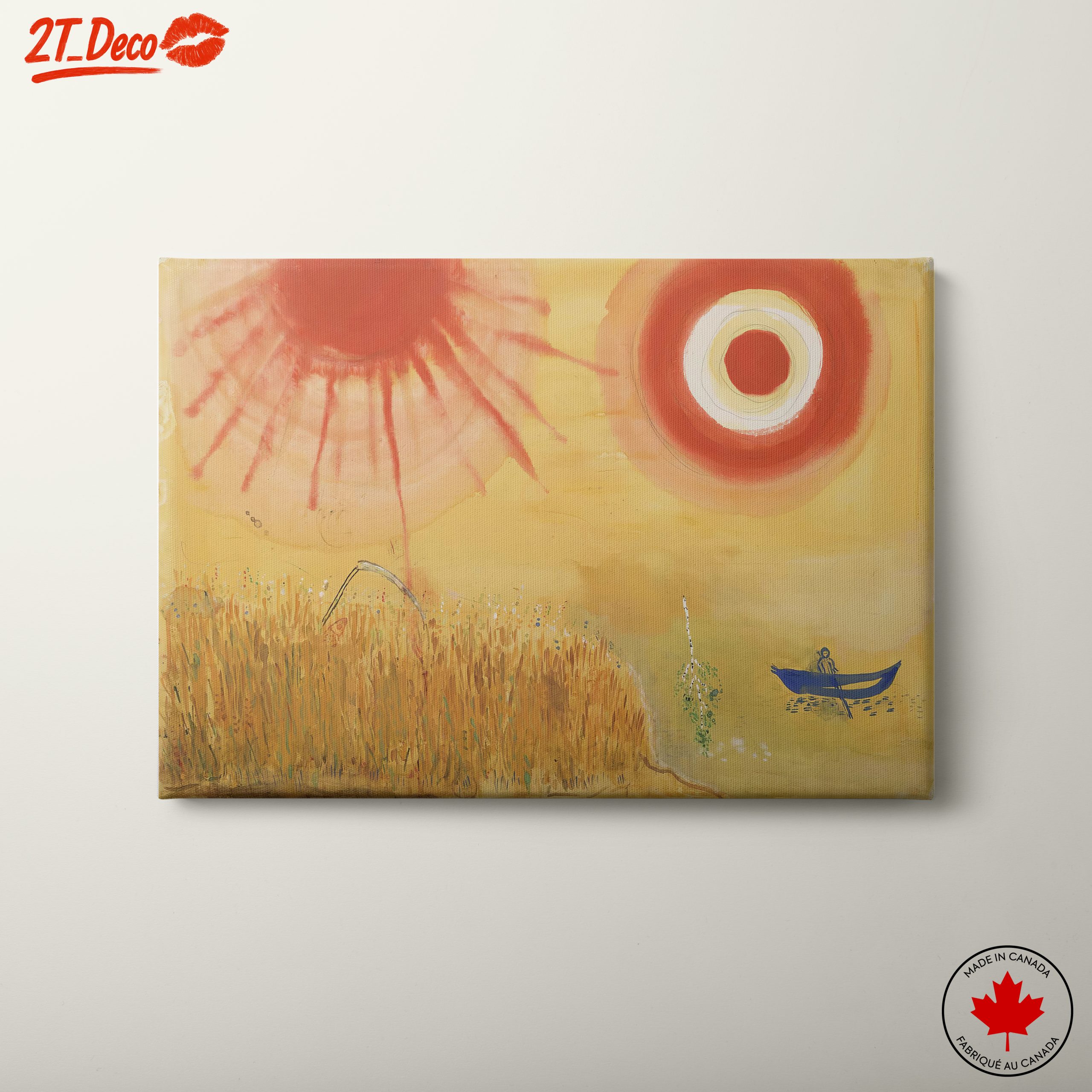 Vibrant Abstract Landscape with Golden Fields