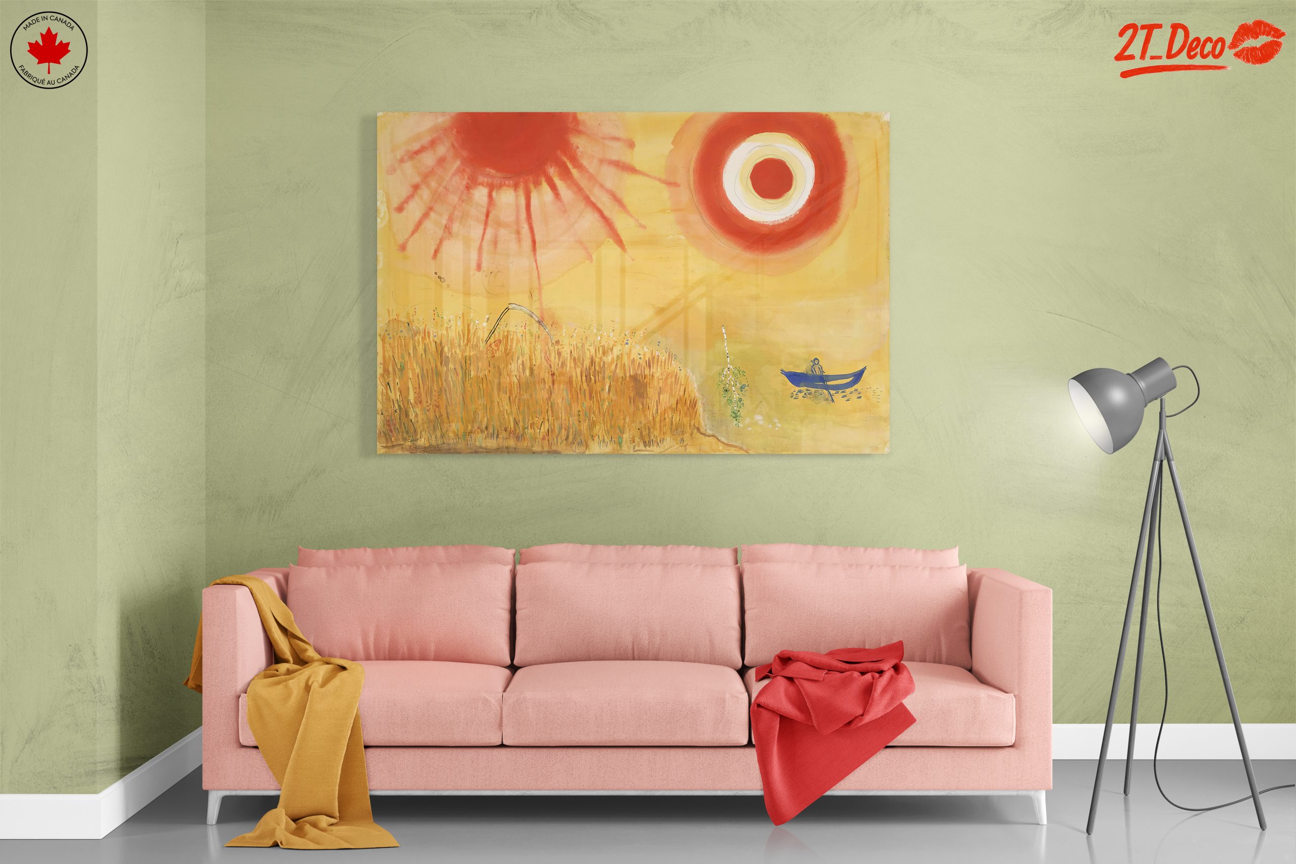 Vibrant Abstract Landscape with Golden Fields - Image 7