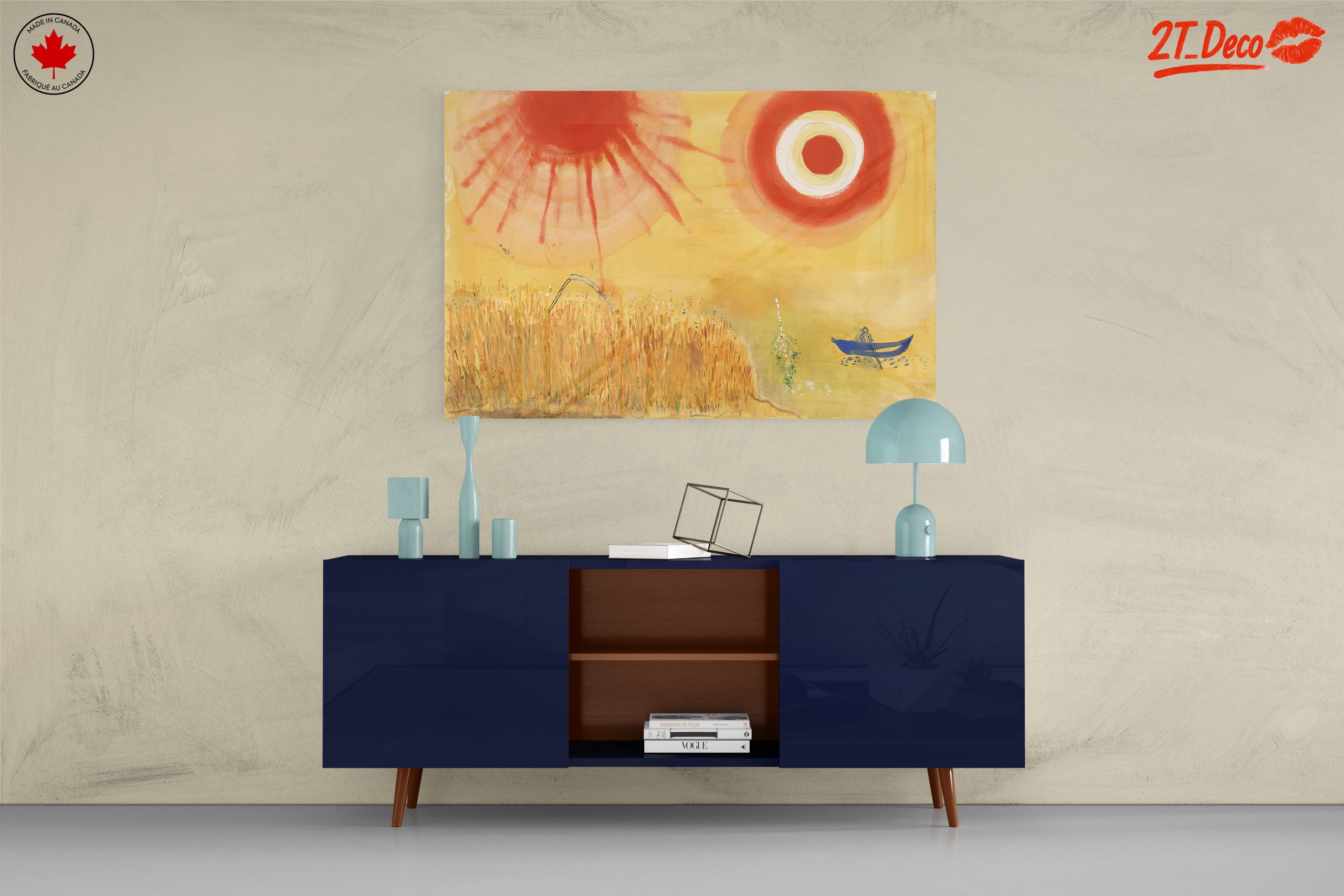 Vibrant Abstract Landscape with Golden Fields - Image 8