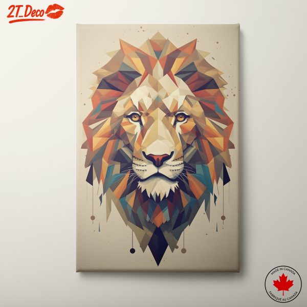 Stylized Lion Artwork in Vibrant Colors
