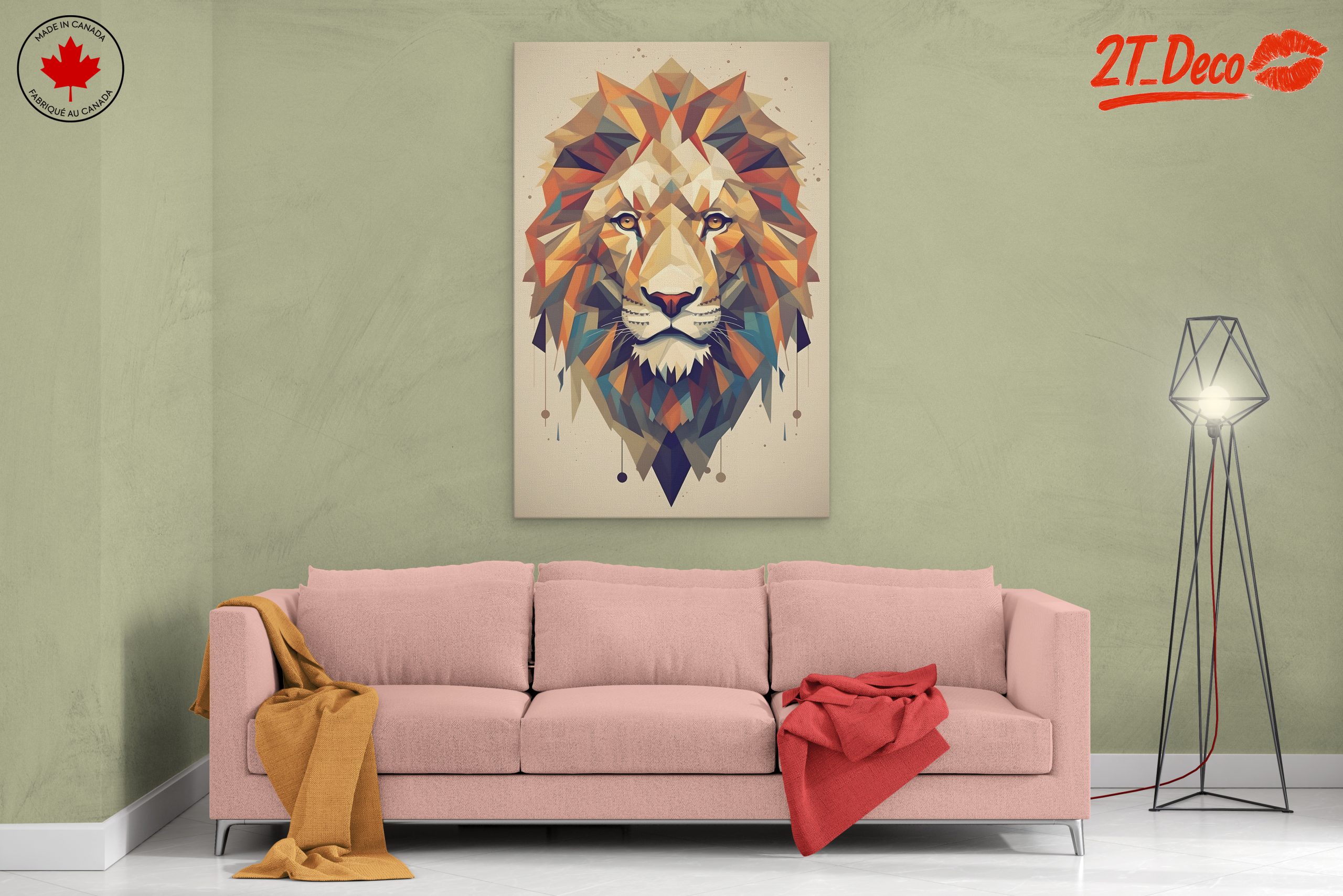 Stylized Lion Artwork in Vibrant Colors - Image 2