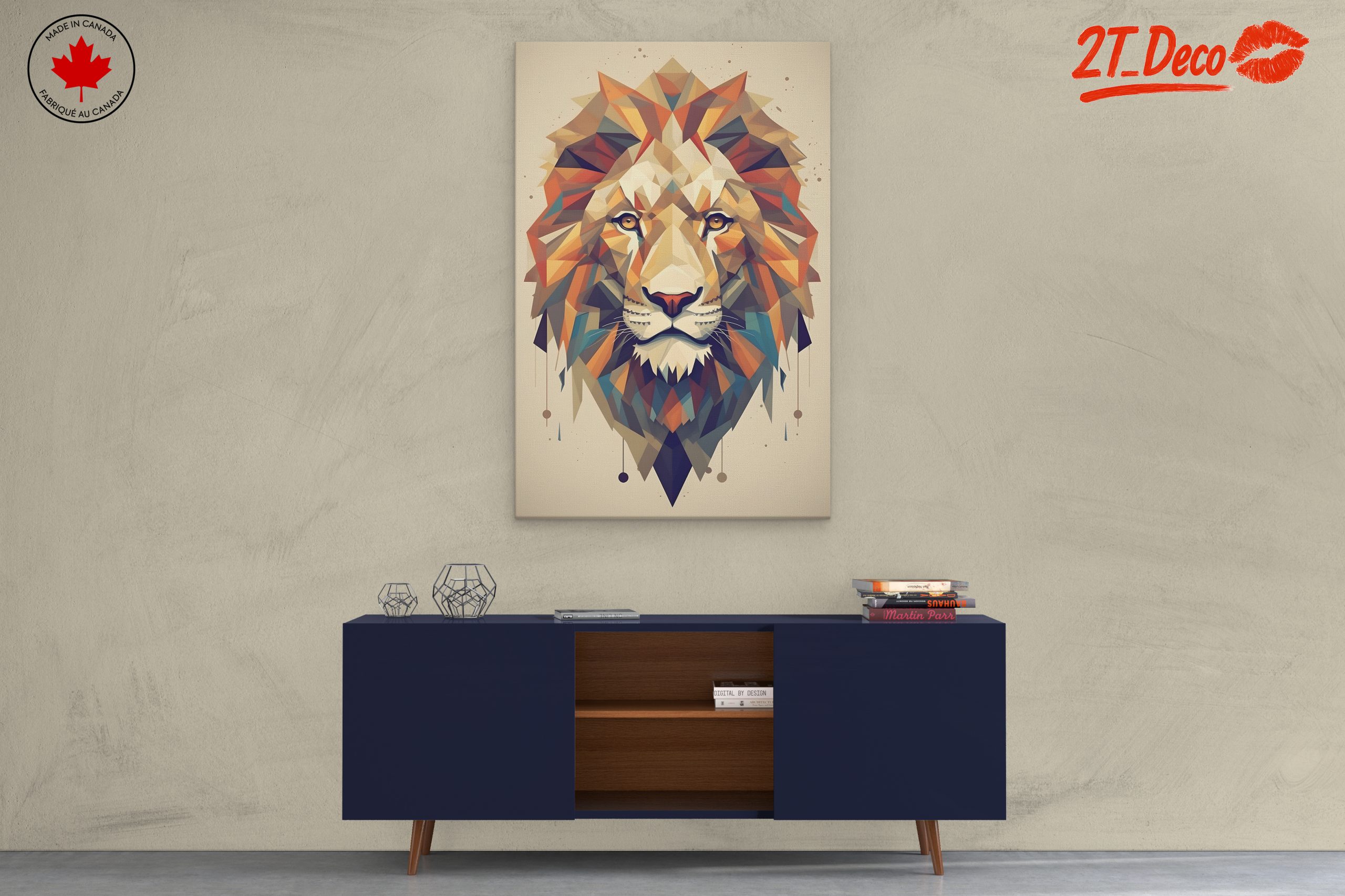 Stylized Lion Artwork in Vibrant Colors - Image 3