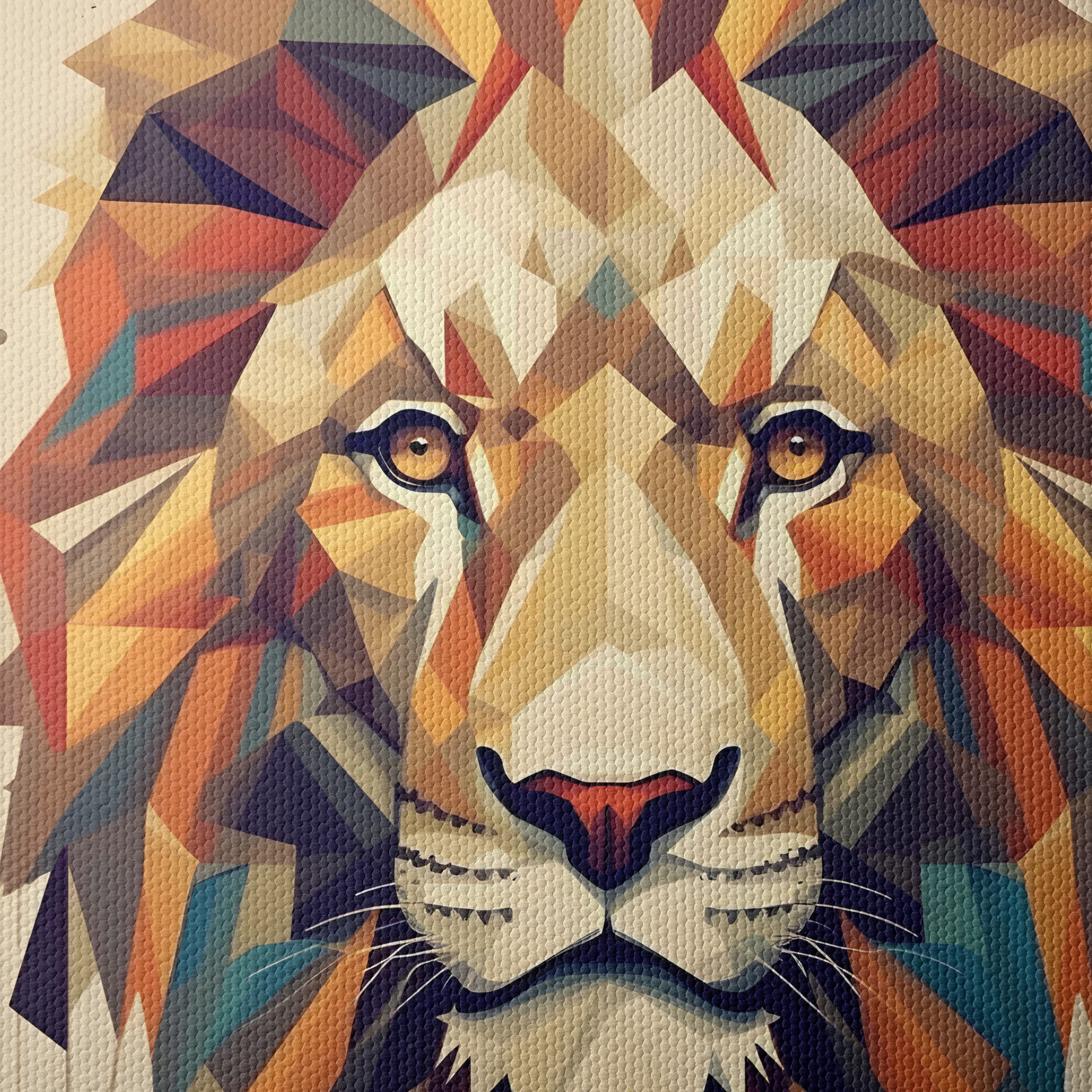 Stylized Lion Artwork in Vibrant Colors - Image 4