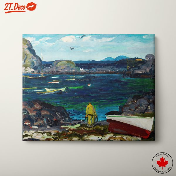 Vibrant Coastal Scene with Boats
