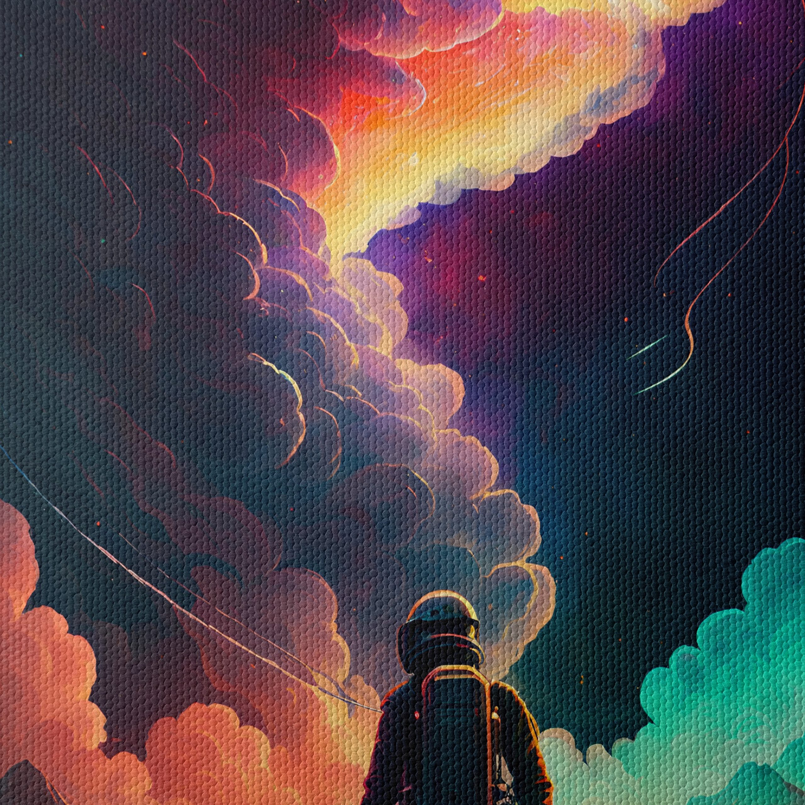 Vibrant Cosmic Landscape with Astronaut - Image 4