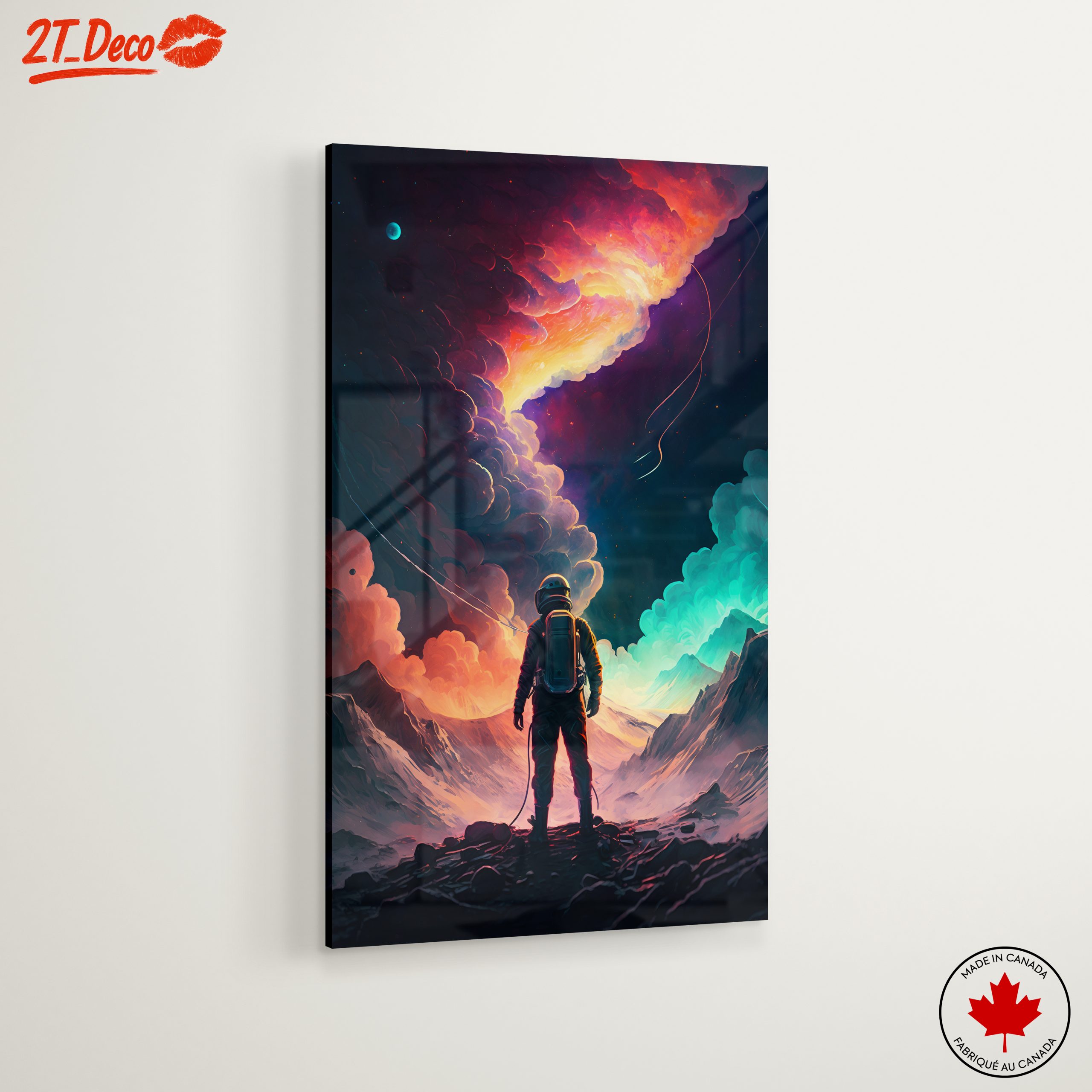 Vibrant Cosmic Landscape with Astronaut - Image 6