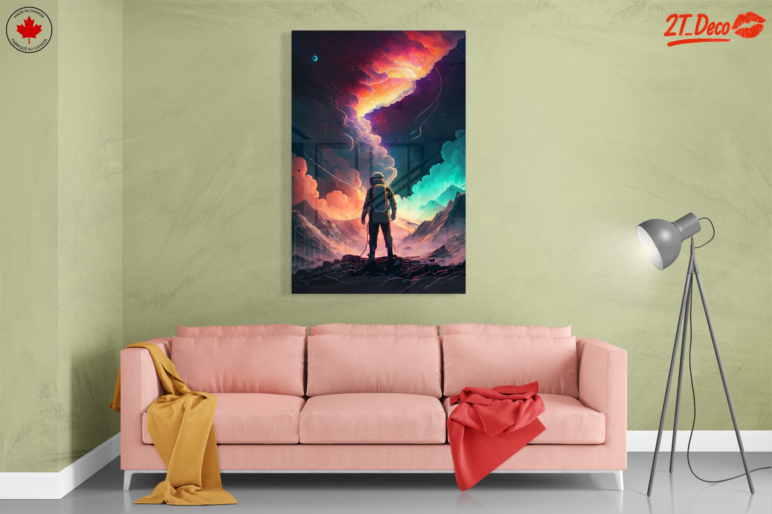 Vibrant Cosmic Landscape with Astronaut - Image 7