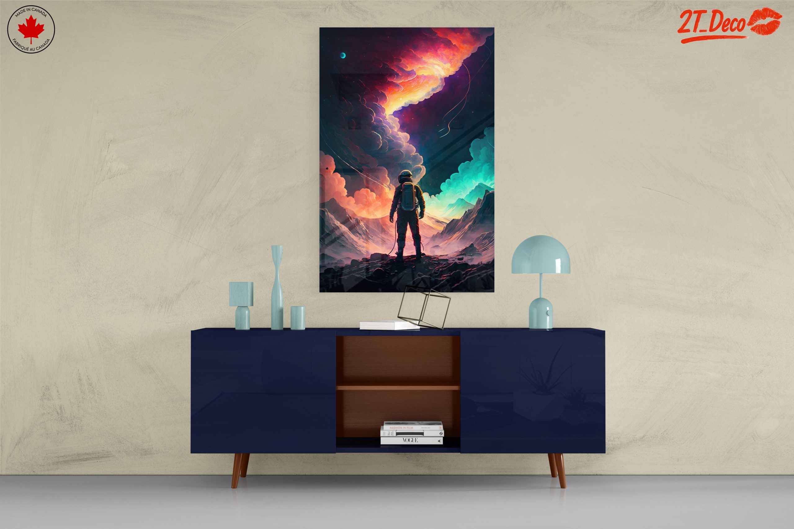 Vibrant Cosmic Landscape with Astronaut - Image 8