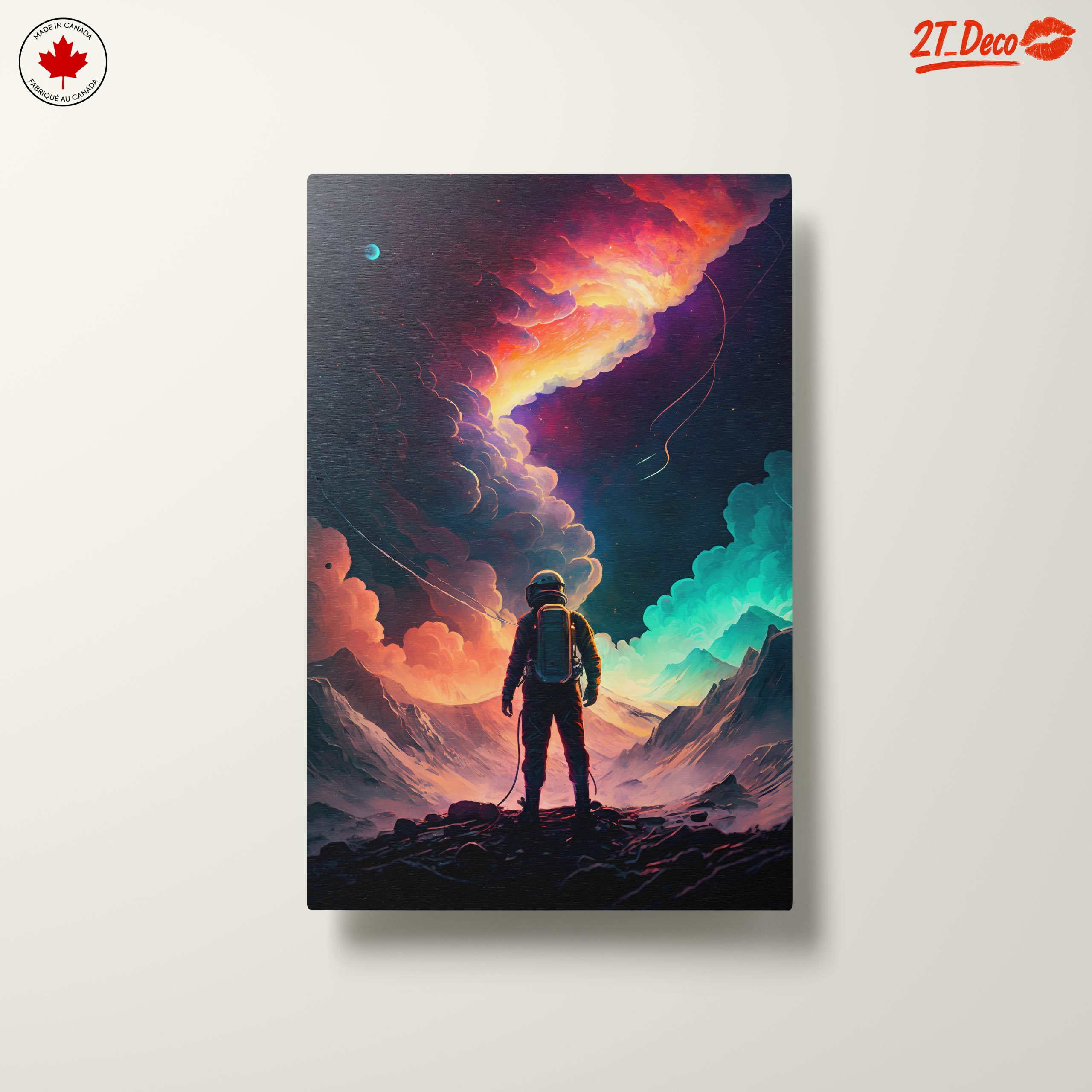 Vibrant Cosmic Landscape with Astronaut - Image 10