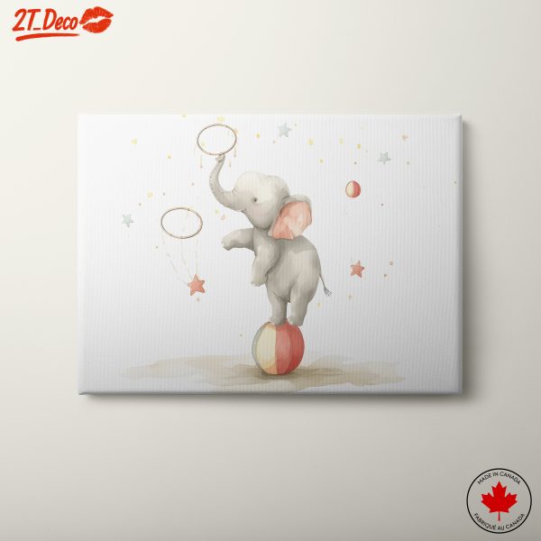 Playful Elephant Balancing on a Ball
