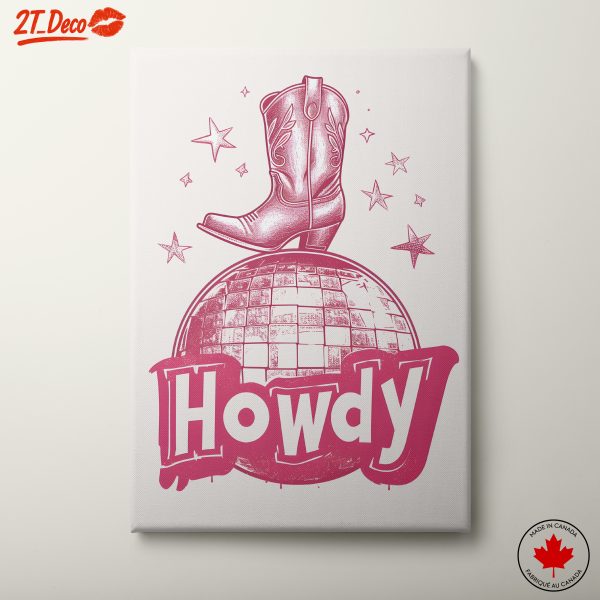 Fun Cowgirl Boot Art with Disco Theme