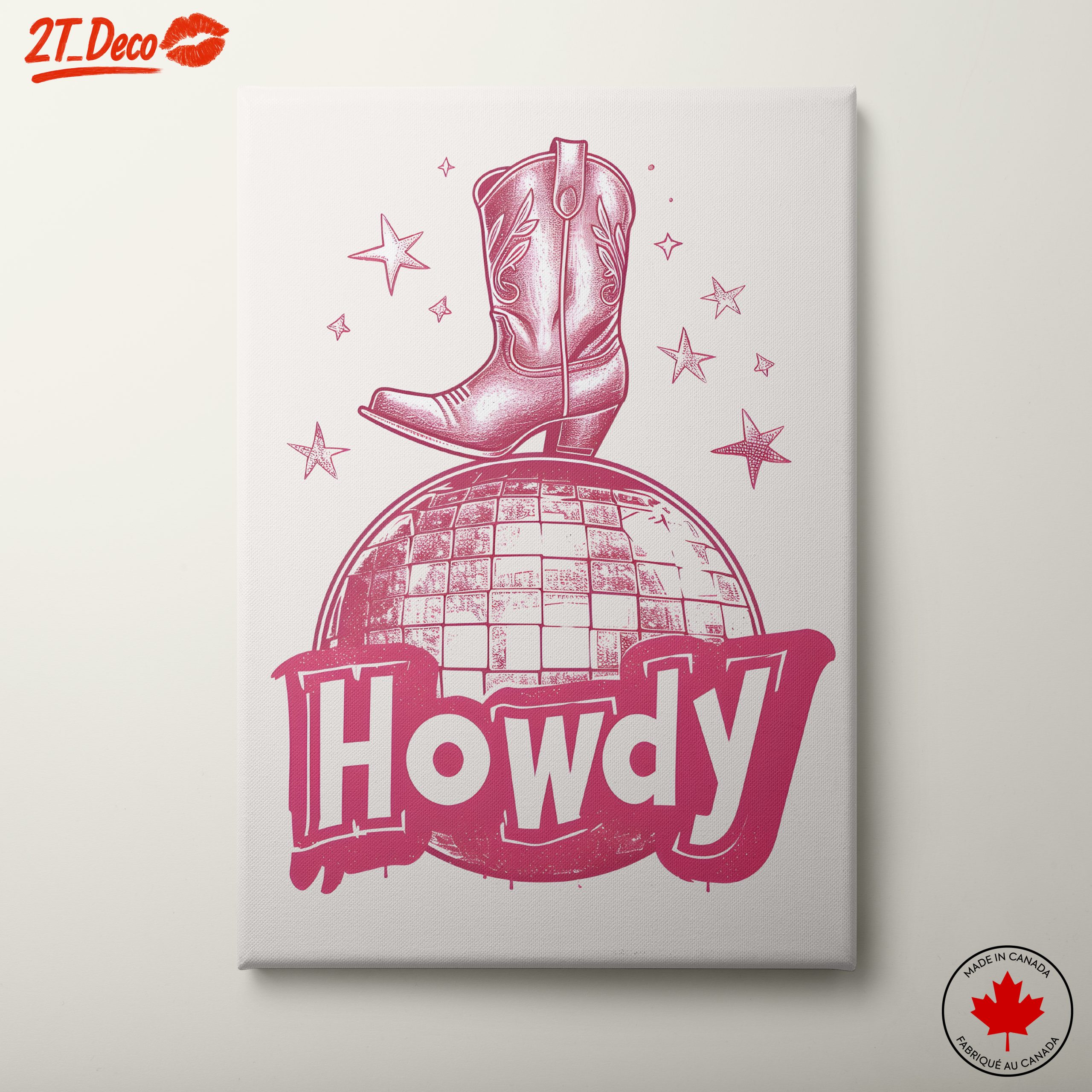 Fun Cowgirl Boot Art with Disco Theme