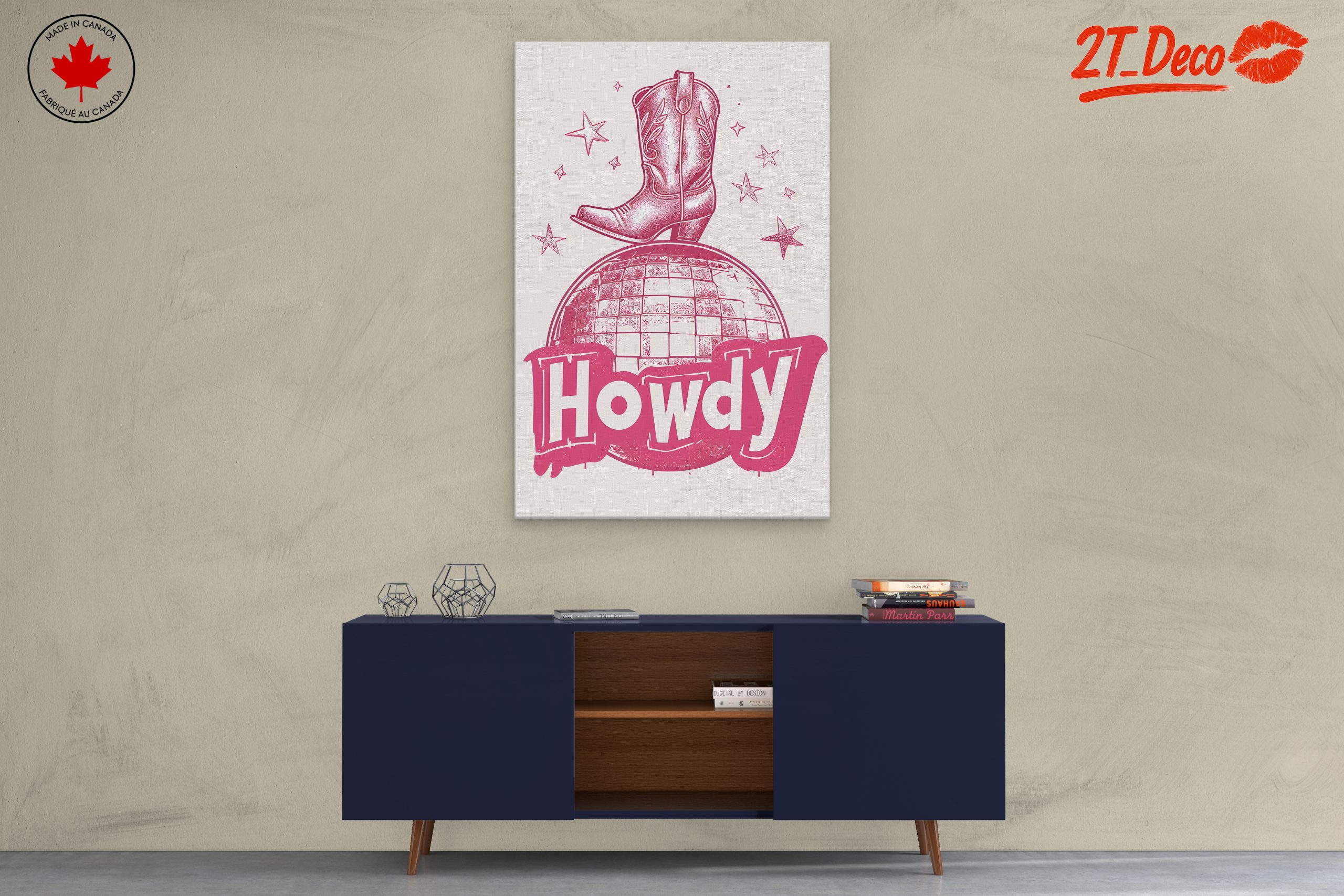 Fun Cowgirl Boot Art with Disco Theme - Image 3
