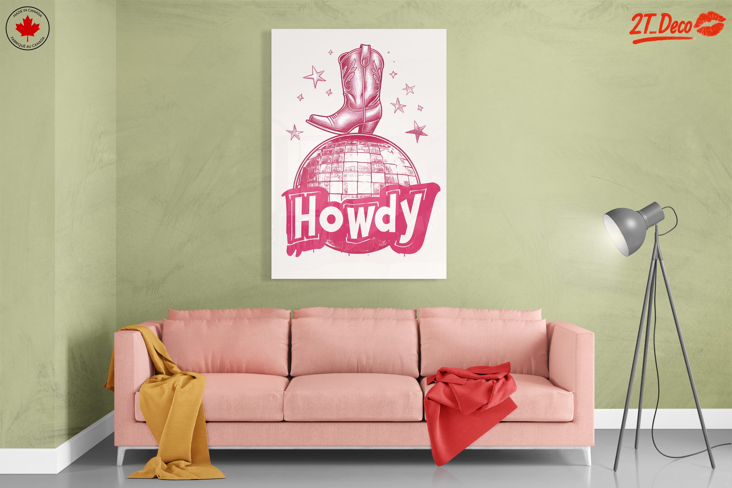 Fun Cowgirl Boot Art with Disco Theme - Image 7