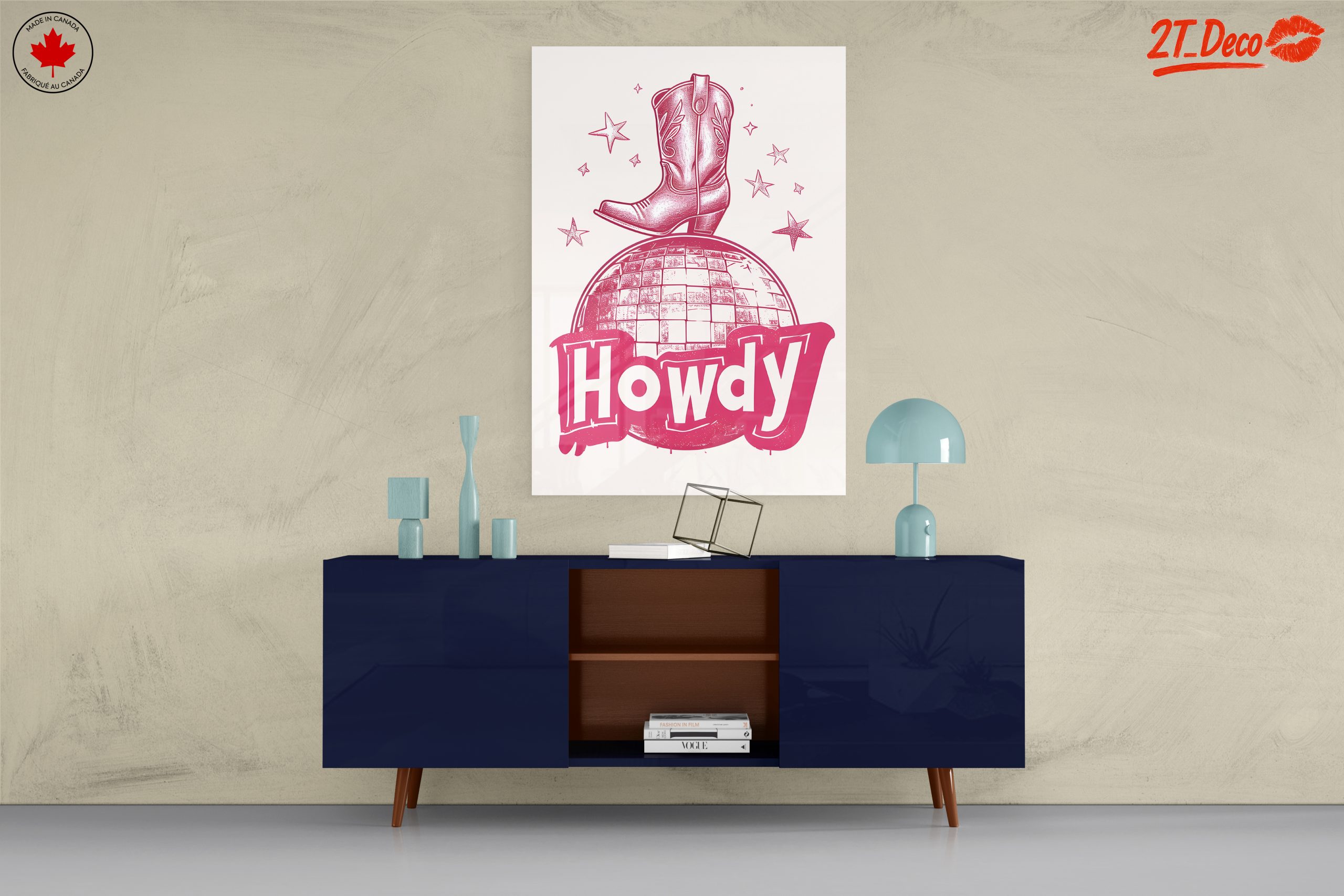Fun Cowgirl Boot Art with Disco Theme - Image 8