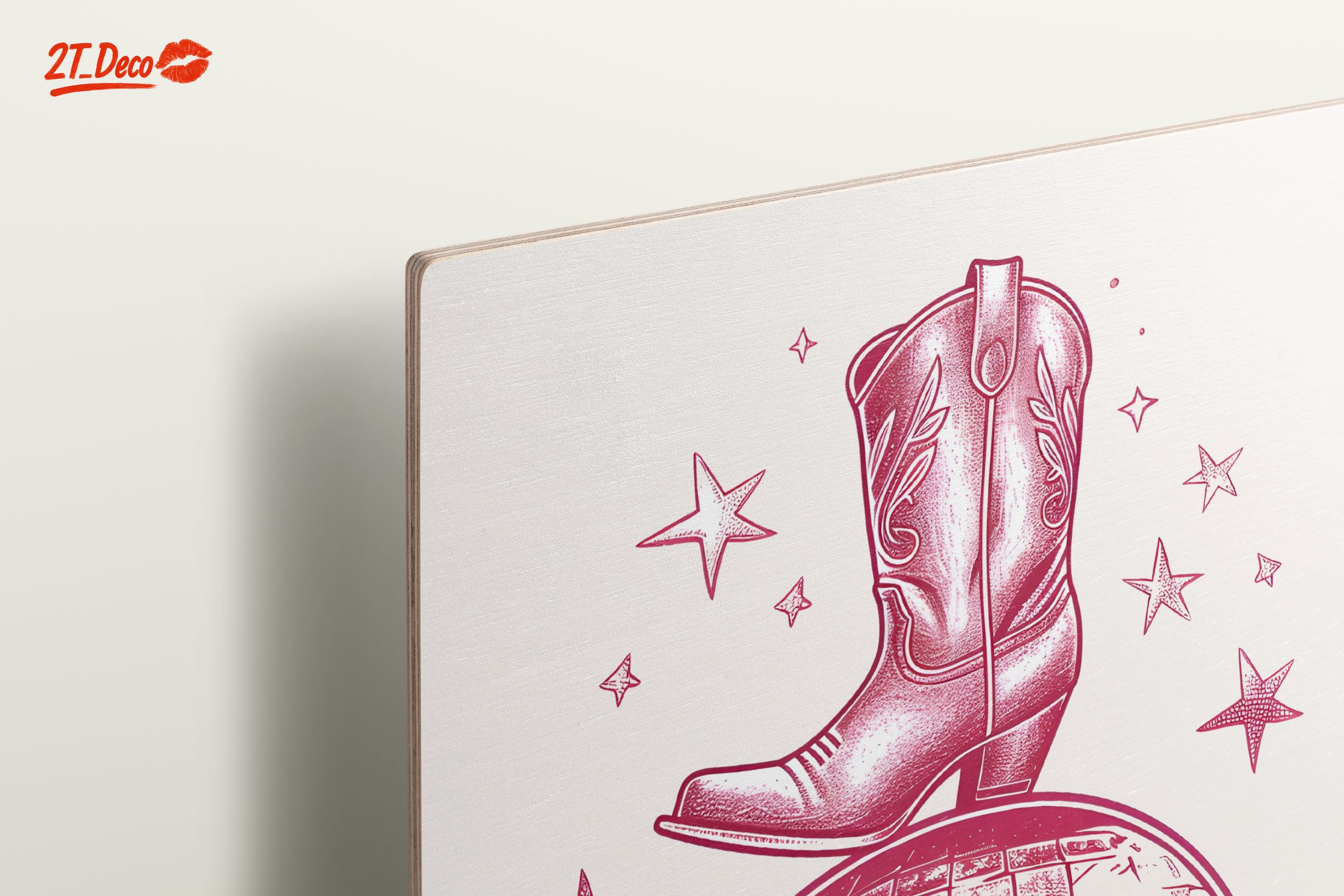 Fun Cowgirl Boot Art with Disco Theme - Image 15