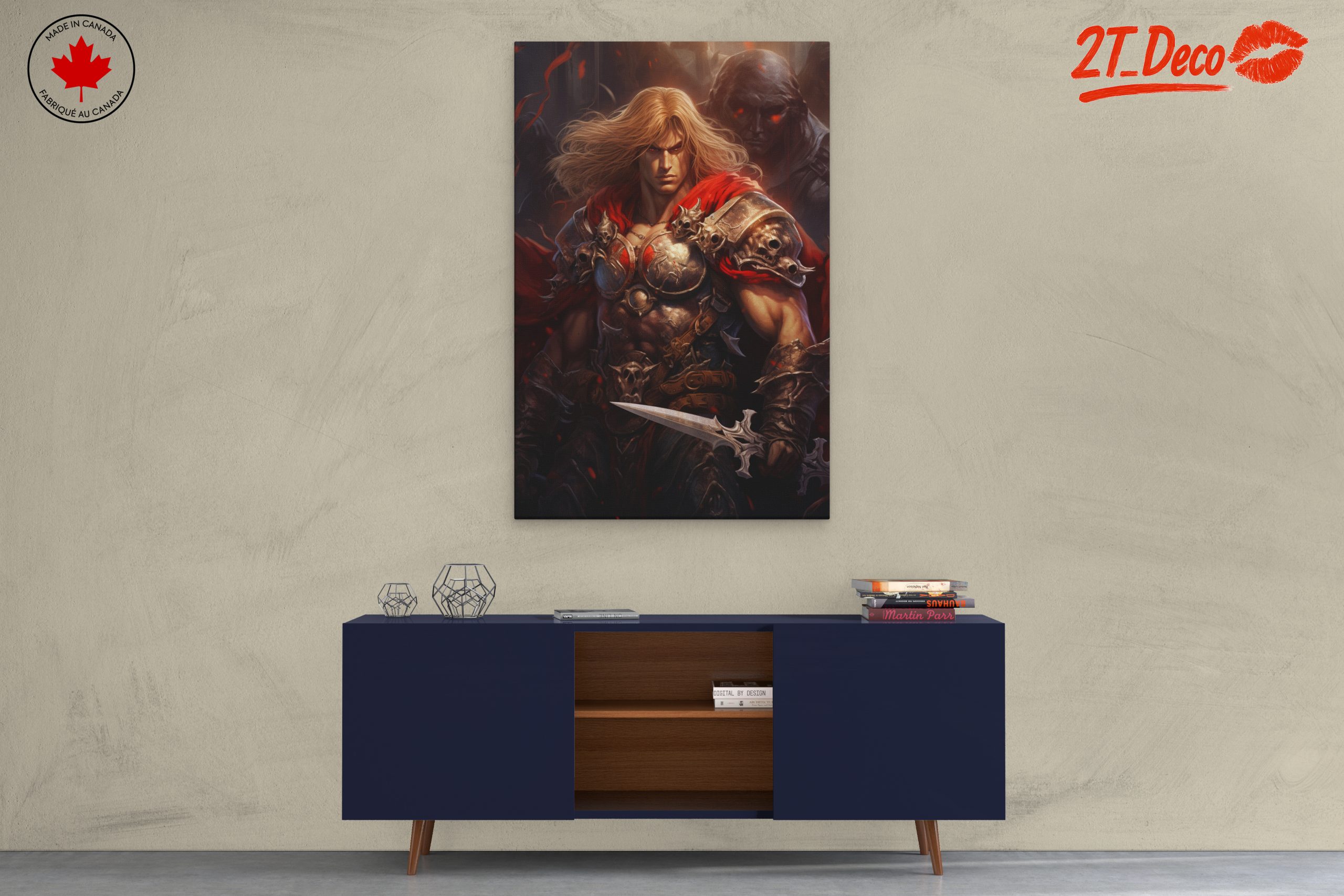 Dynamic Fantasy Character with Sword and Armor - Image 3