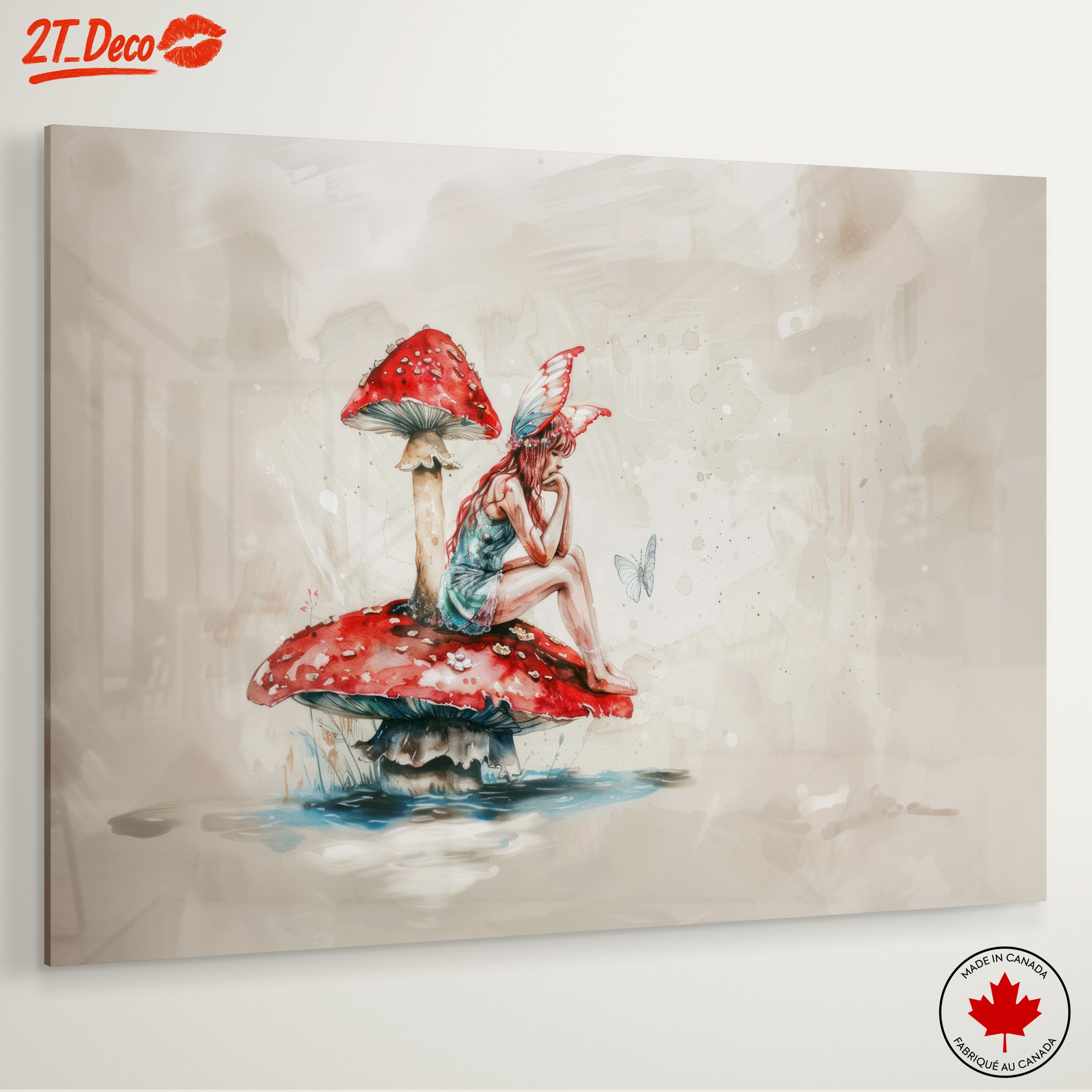 Whimsical Fantasy Character Sitting on Mushroom - Image 6