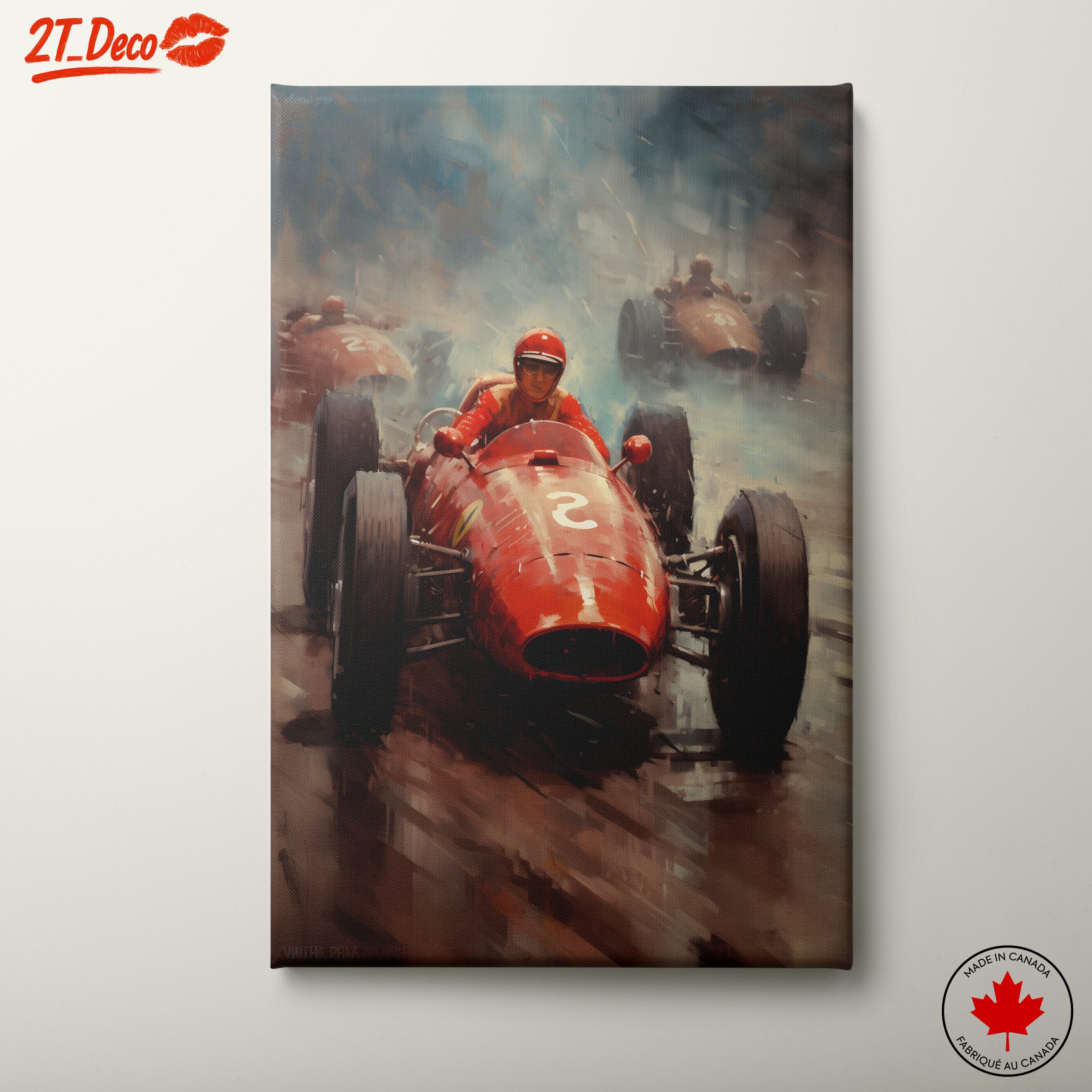 Dynamic Racing Scene in Red