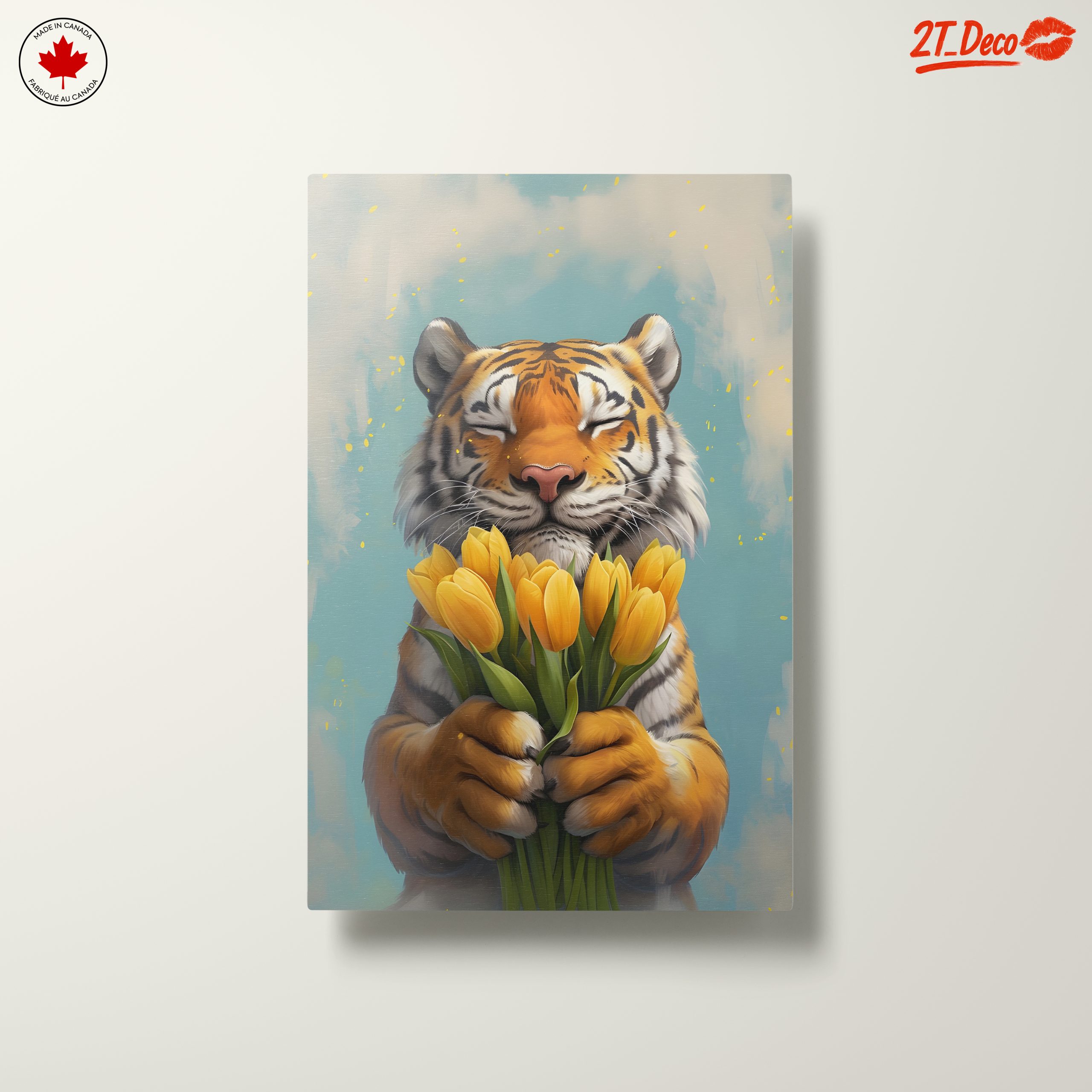 Tiger Holding Flowers Art - Image 10