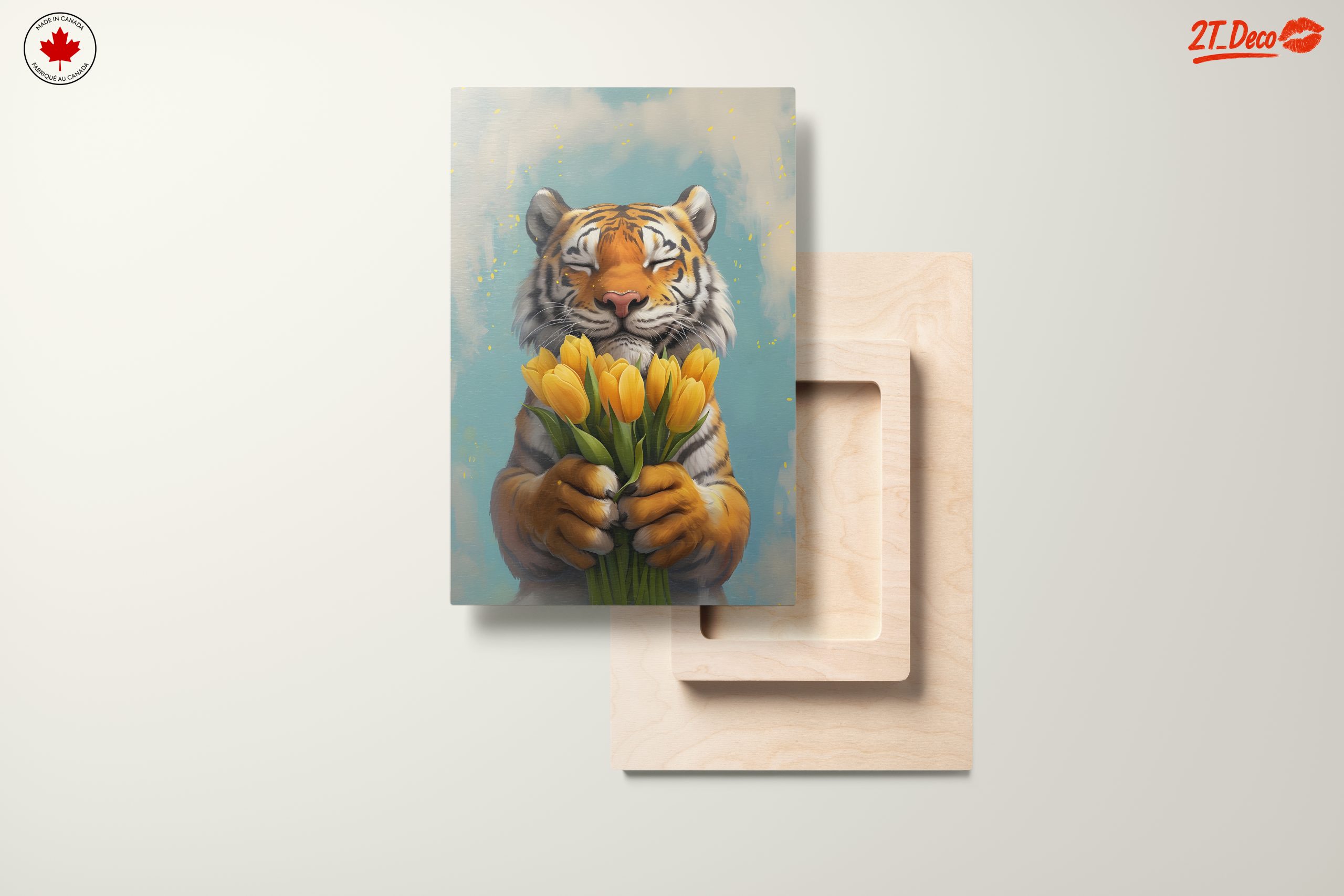 Tiger Holding Flowers Art - Image 11