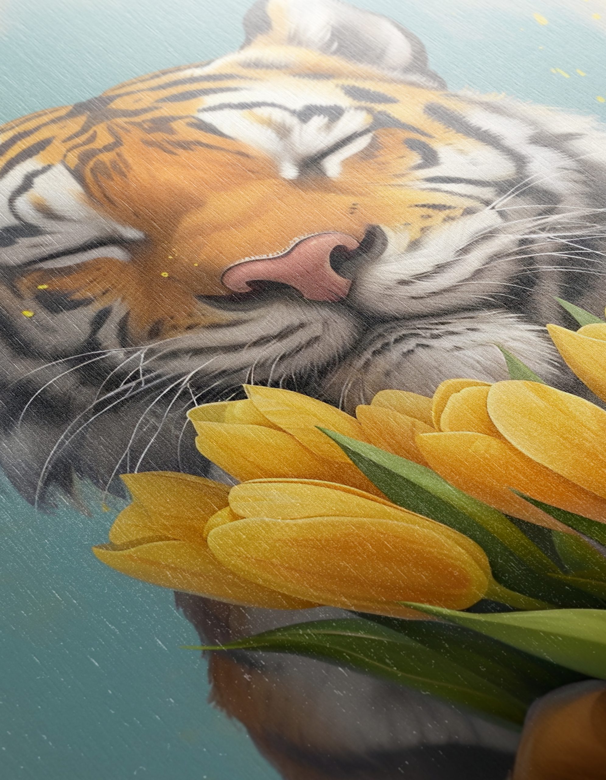 Tiger Holding Flowers Art - Image 12