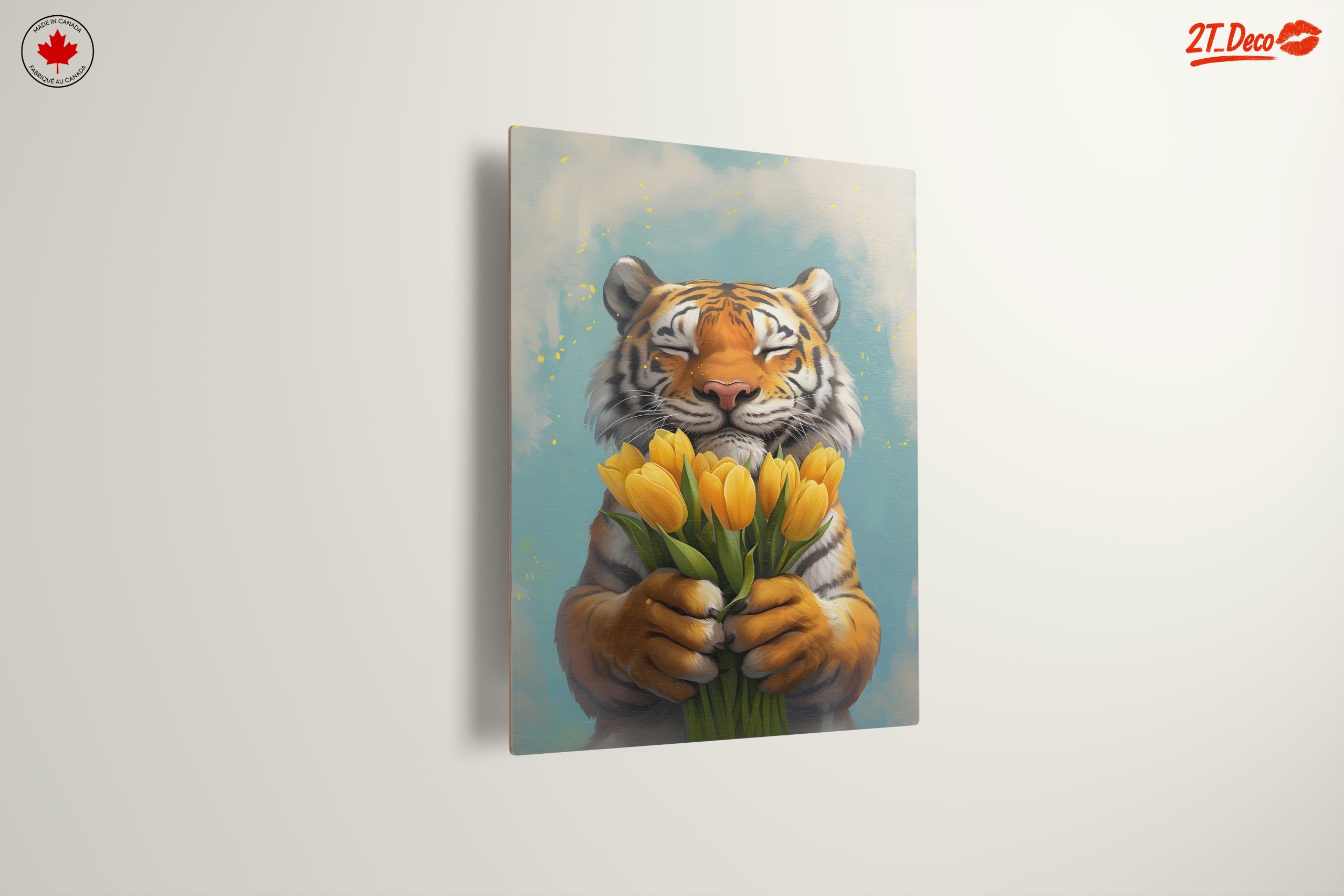 Tiger Holding Flowers Art - Image 13