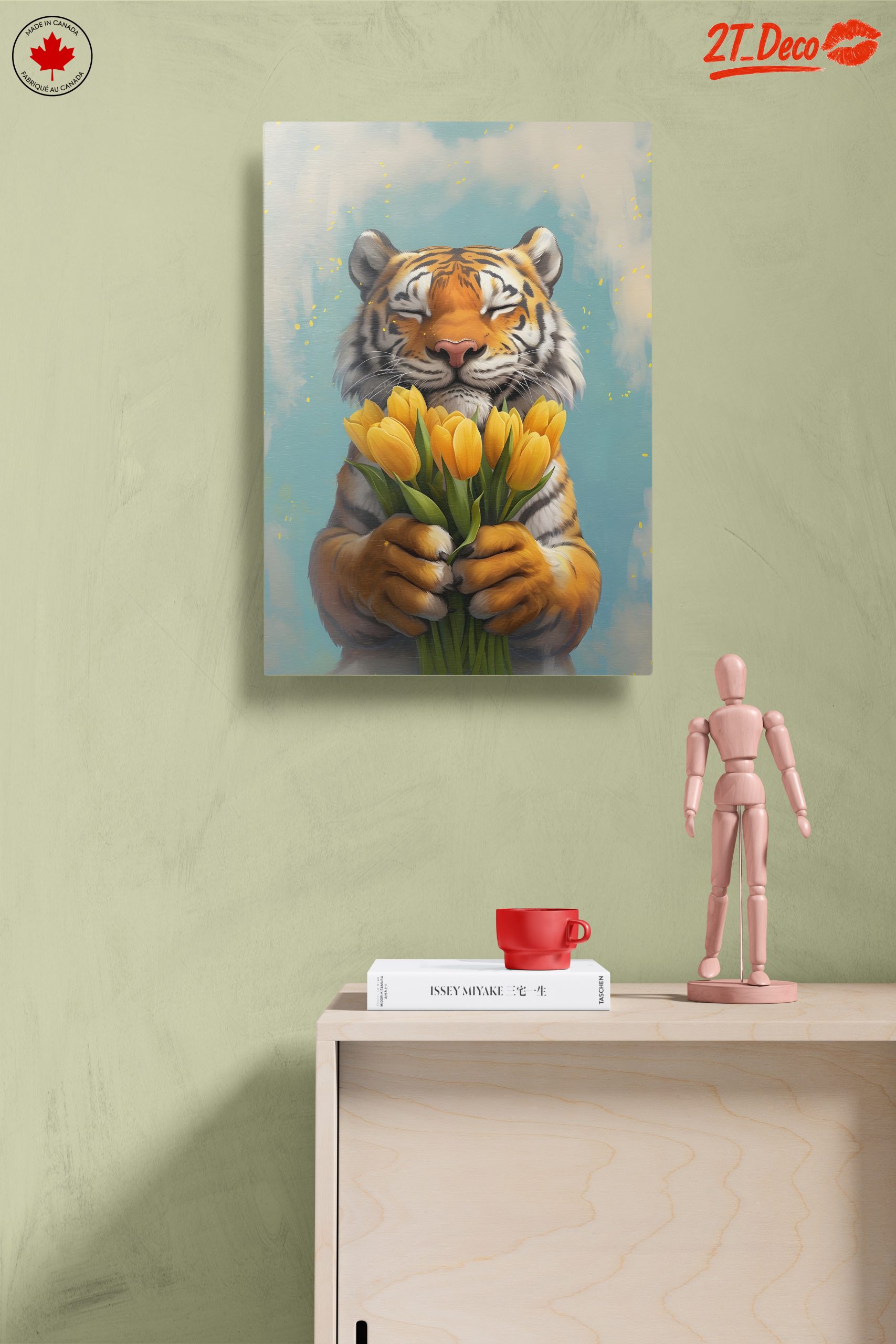 Tiger Holding Flowers Art - Image 14