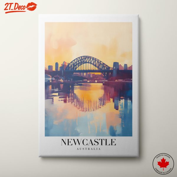 Newcastle Cityscape Sunset Artwork