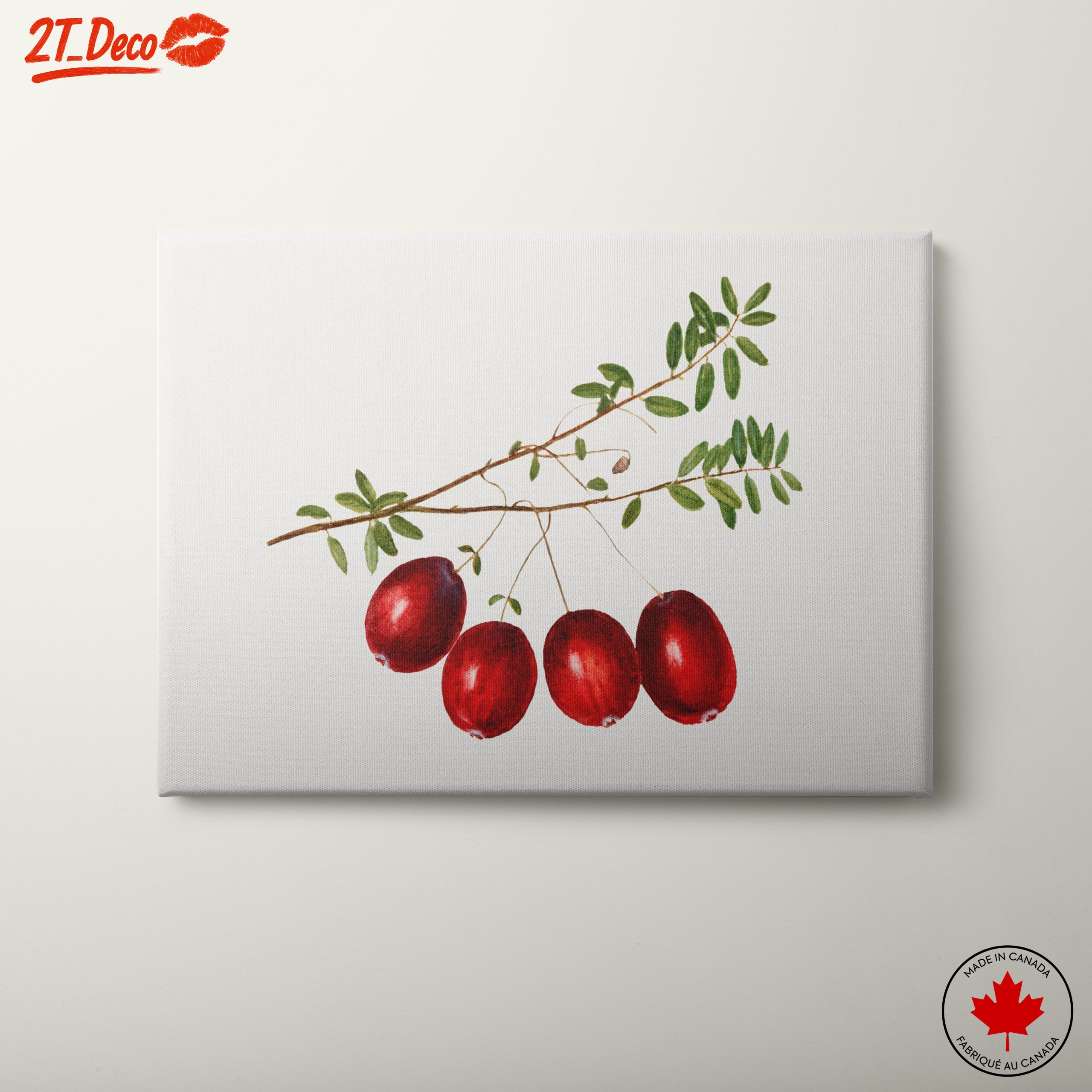 Realistic Botanical Illustration of Red Berries