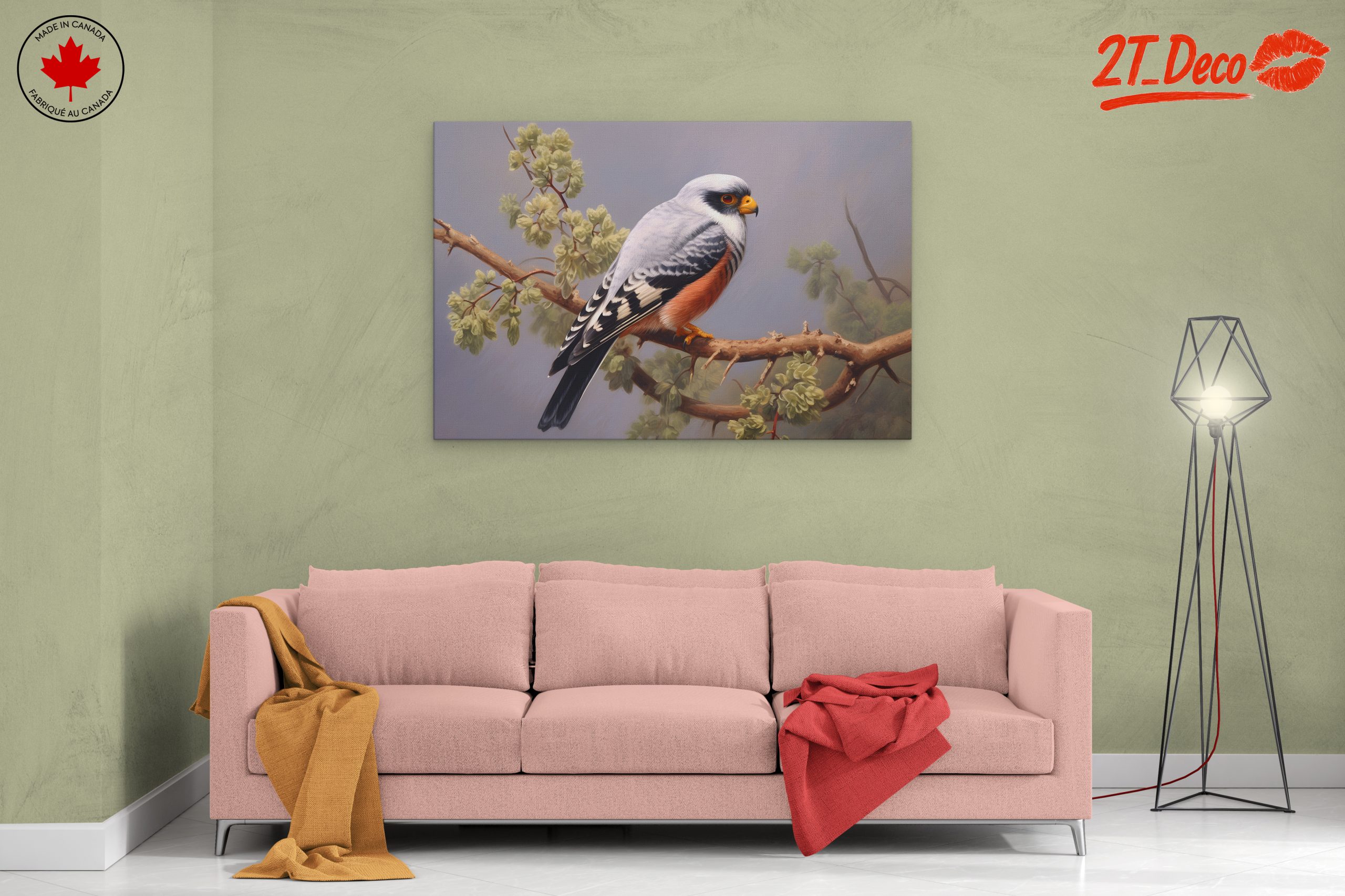 Stunning Bird Perched on Branch Artwork - Image 2