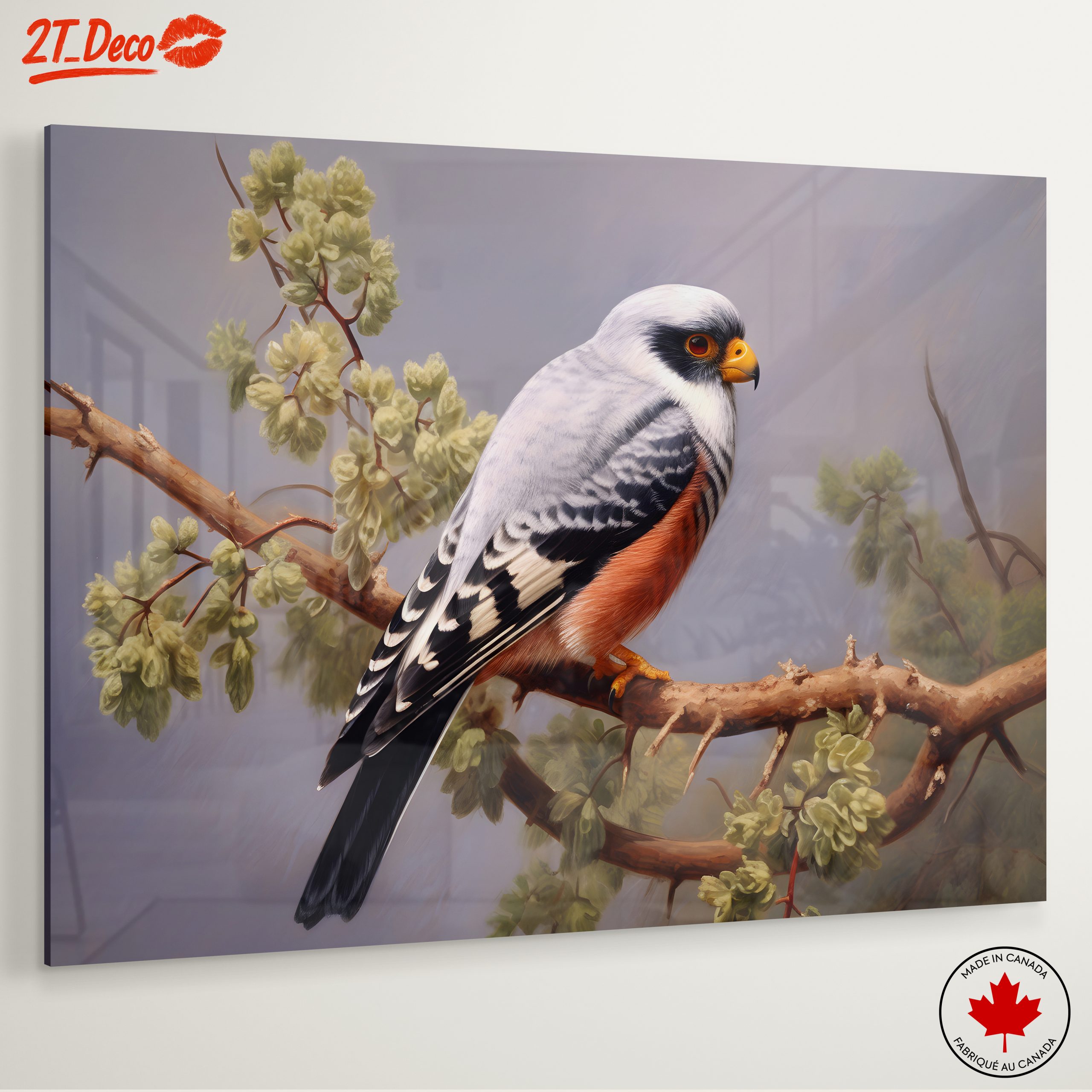 Stunning Bird Perched on Branch Artwork - Image 6