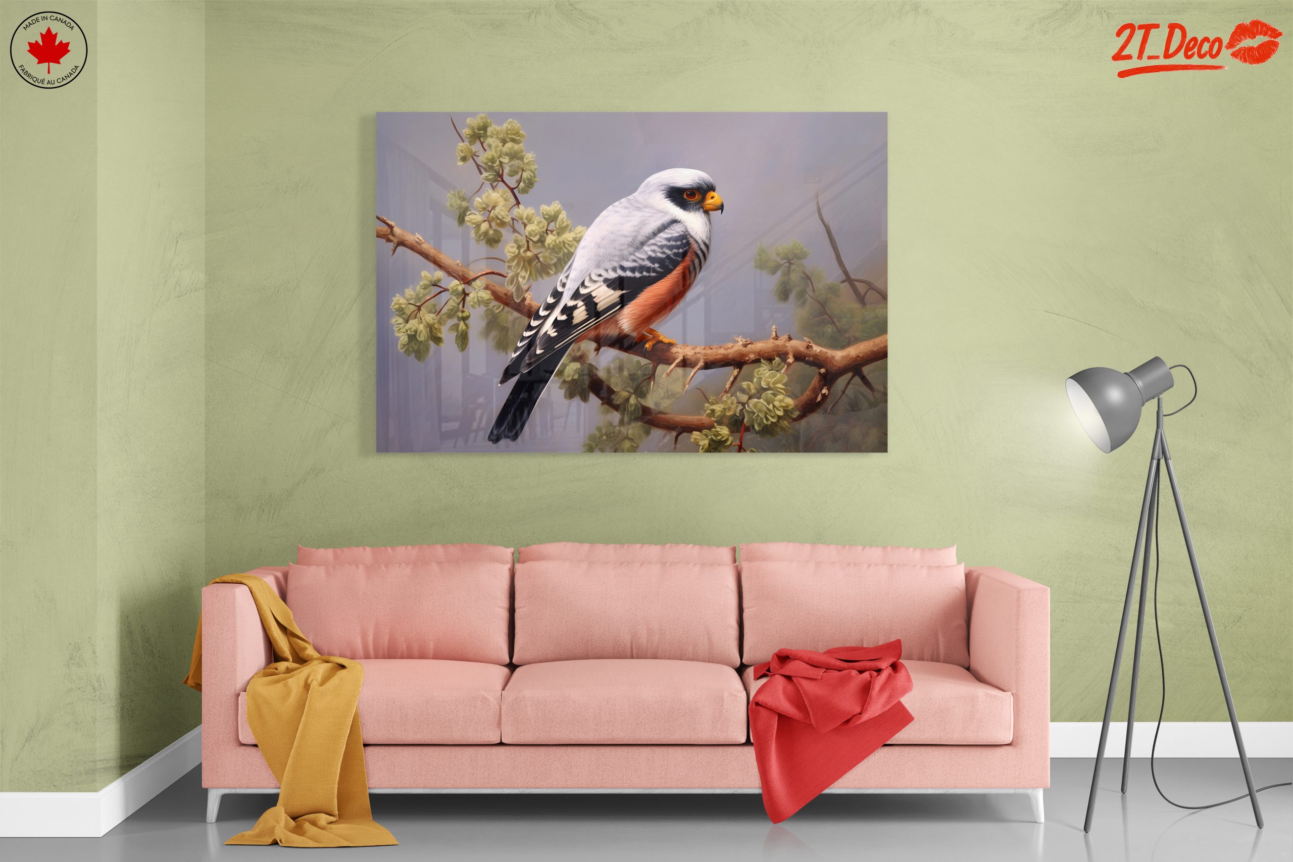 Stunning Bird Perched on Branch Artwork - Image 7