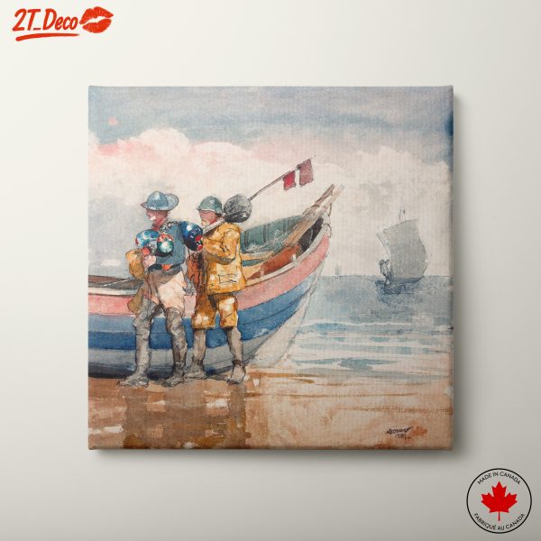 Fishermen by the Shore in Watercolor