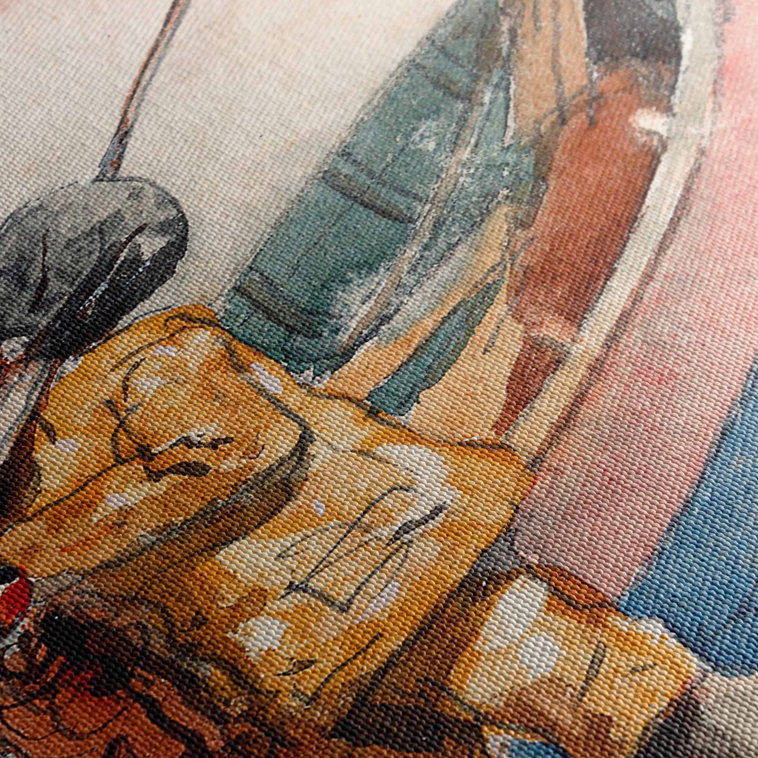 Fishermen by the Shore in Watercolor - Image 5