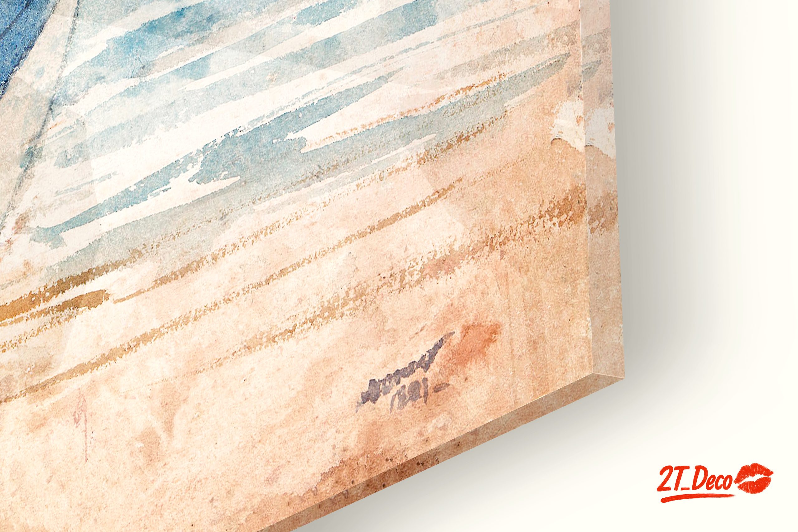 Fishermen by the Shore in Watercolor - Image 9